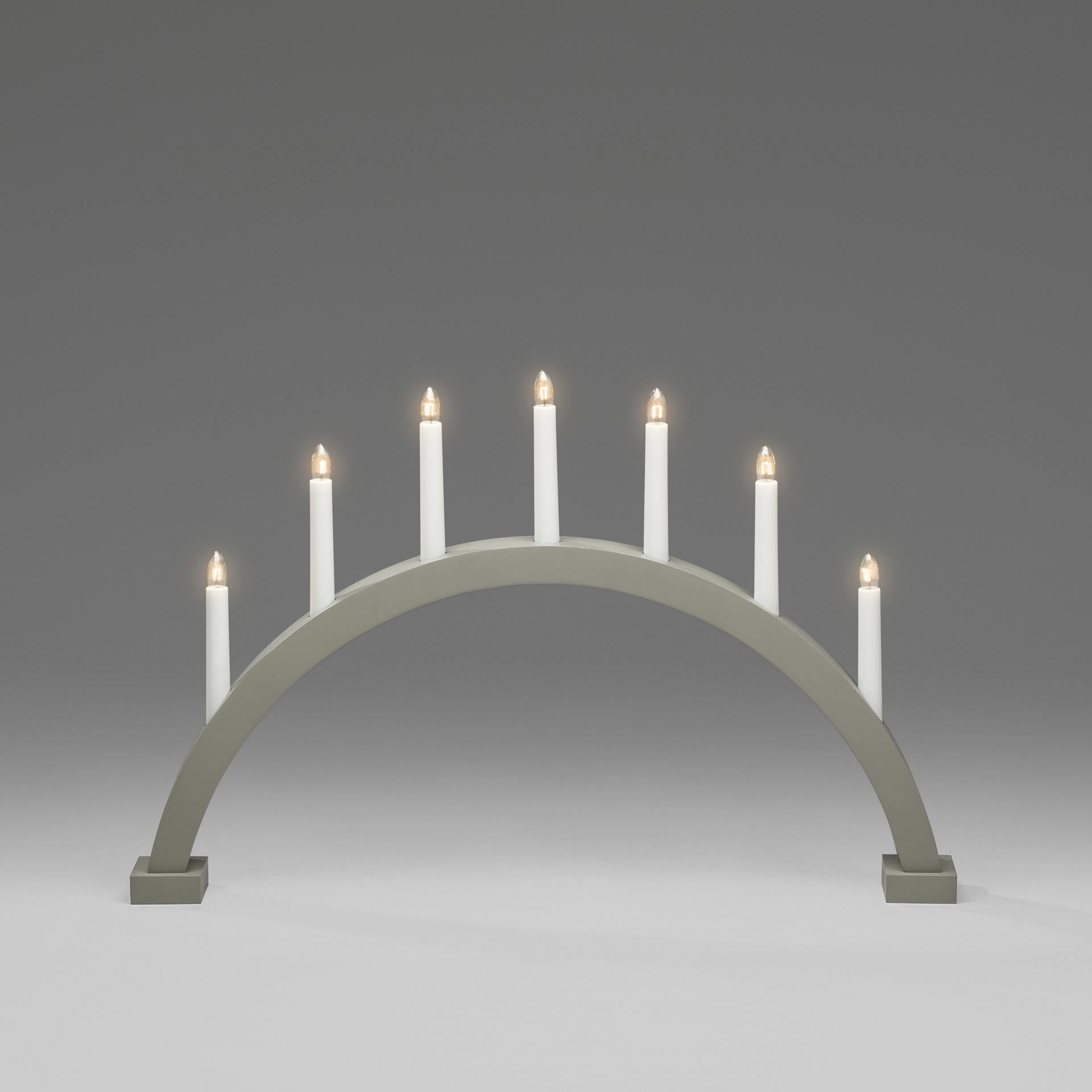 Adventsljusstake Gnosjö Konstsmide Båge 7 Ljusgrå/Grön