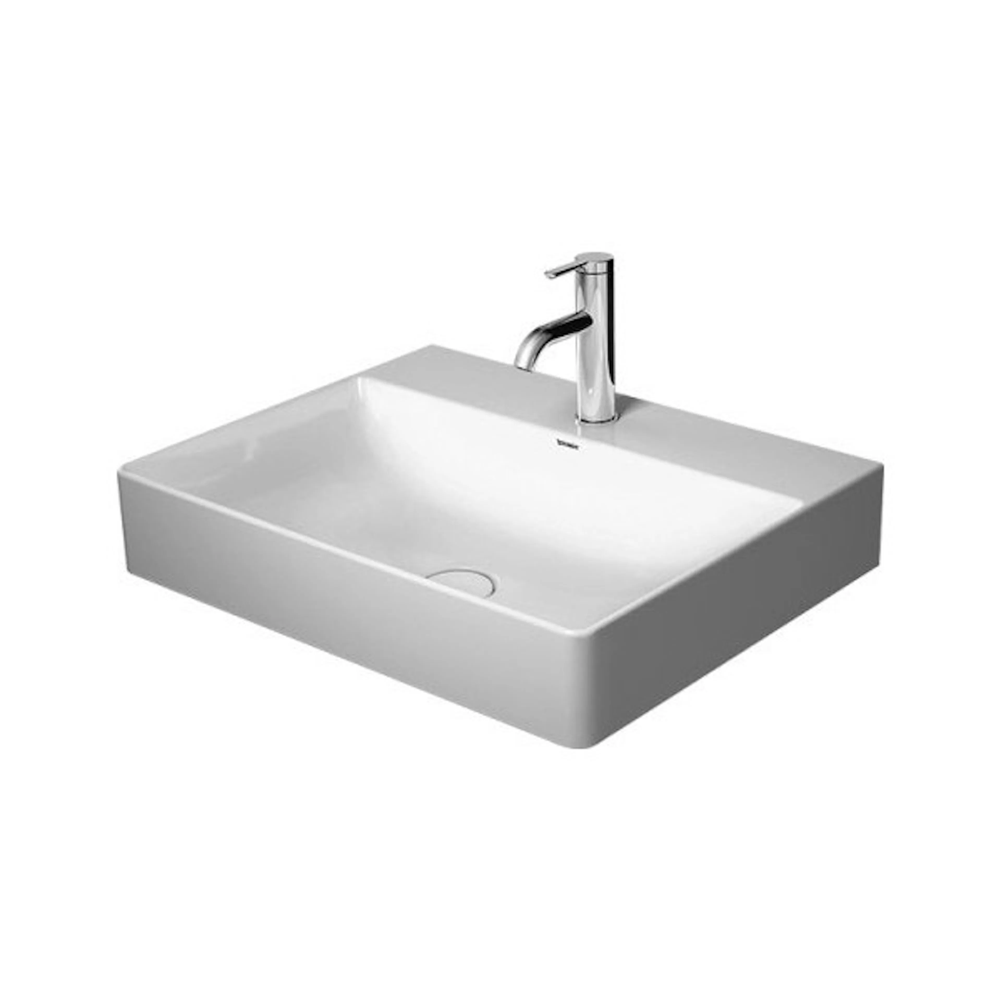 Tvättställ DuraSquare 600 mm, vägghängt BxD: 600x470 mm