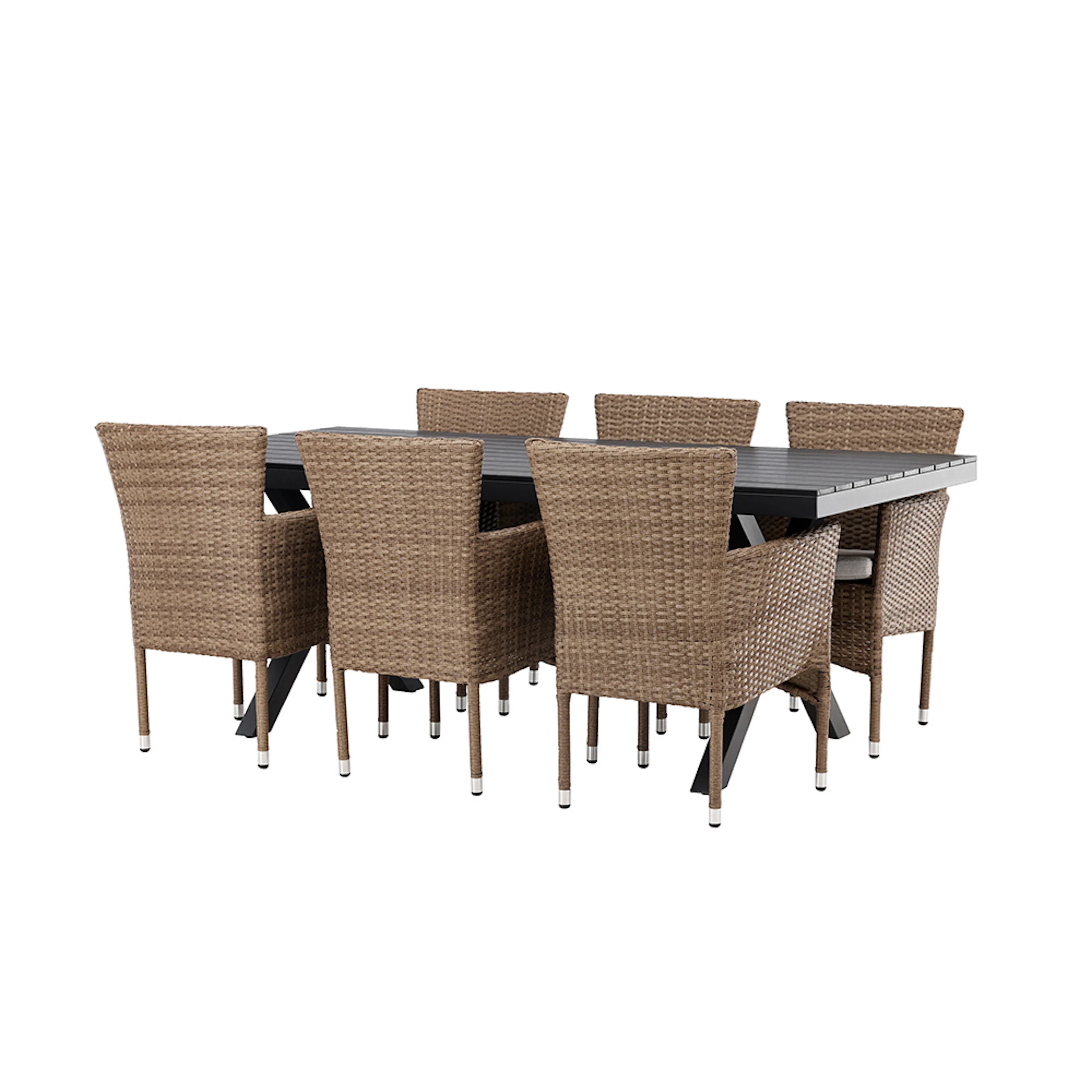 Garcia Diningtable Alumnium - Black / Rectangular 100*200* + Svart, Natur