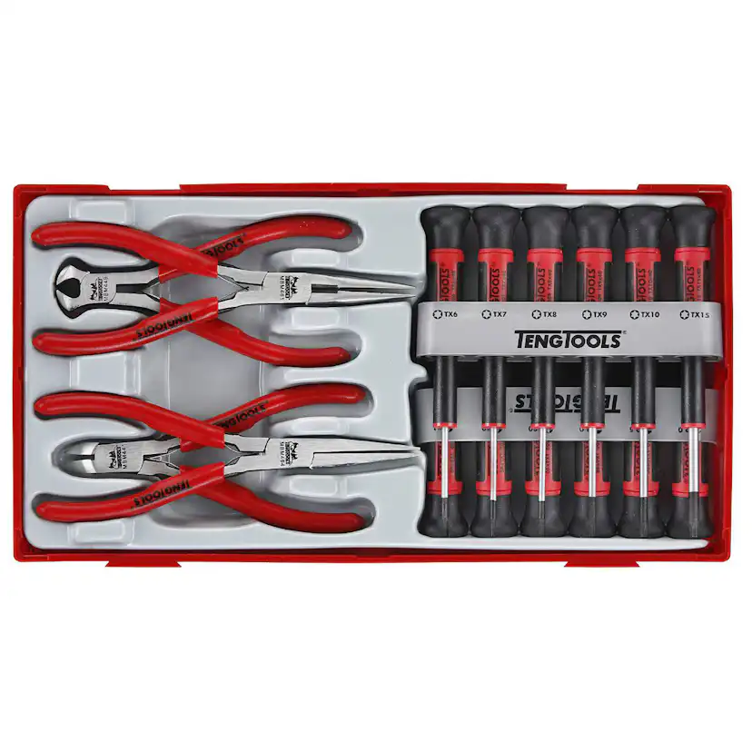 Finmekanikermejslar och tänger i sats 16 delar Teng Tools TTMI16