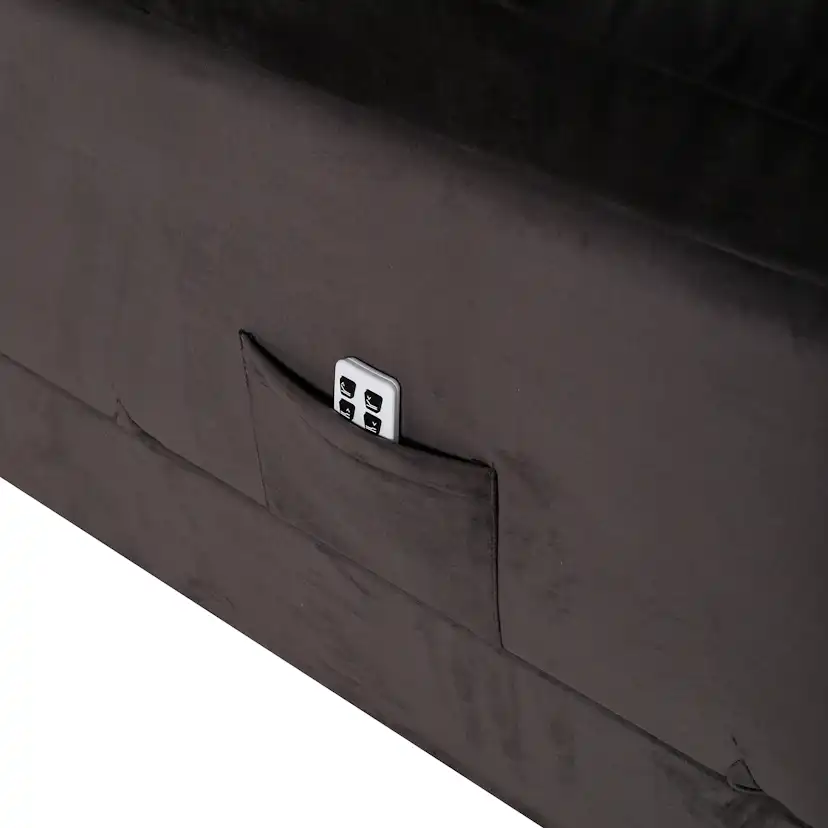 Ställbar Kontinentalsäng Venture Home Vansbro 180x200 Mörkgrå Sammet