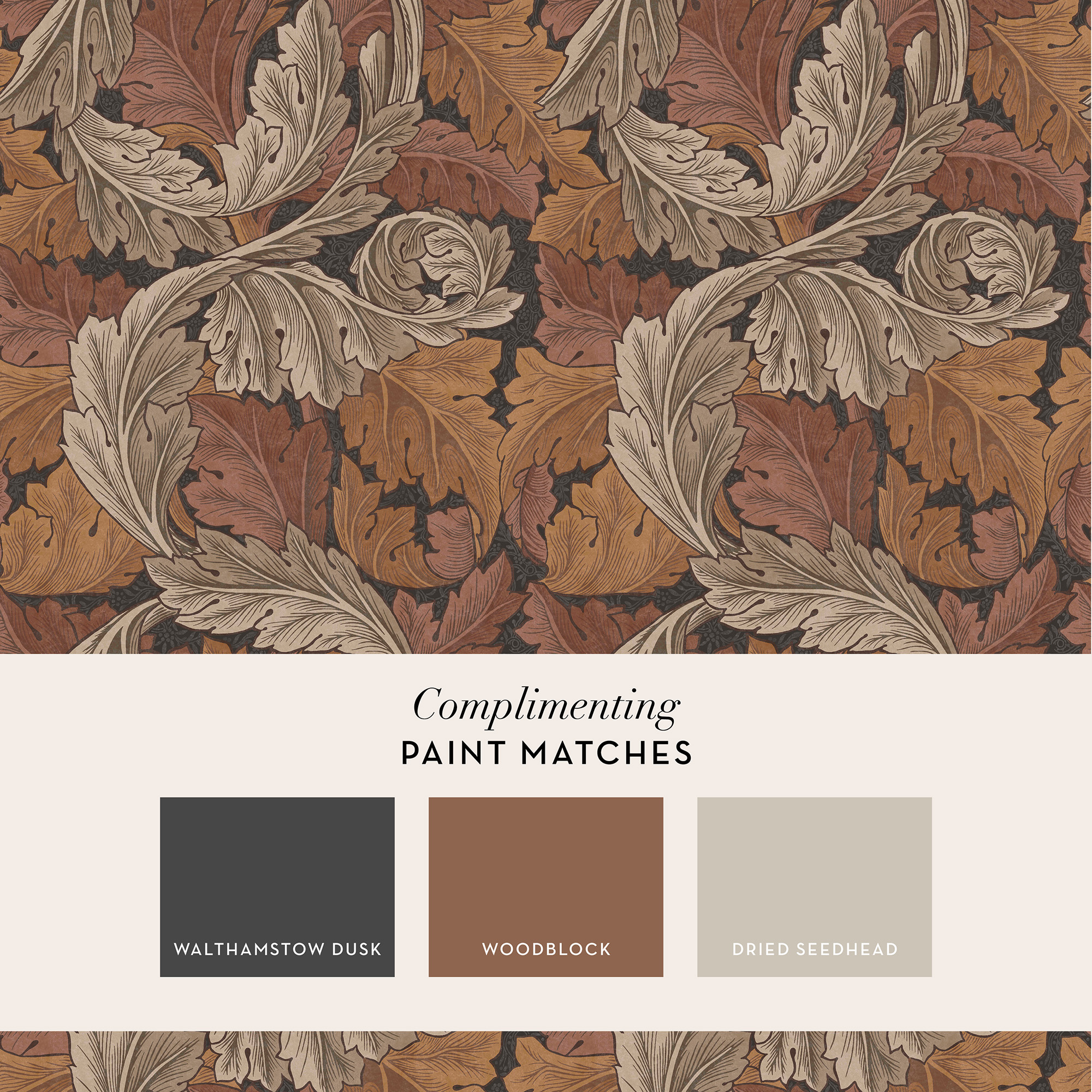 Tapet William Morris At Home Acanthus 124224 EasyUp, Mönstrad Orange