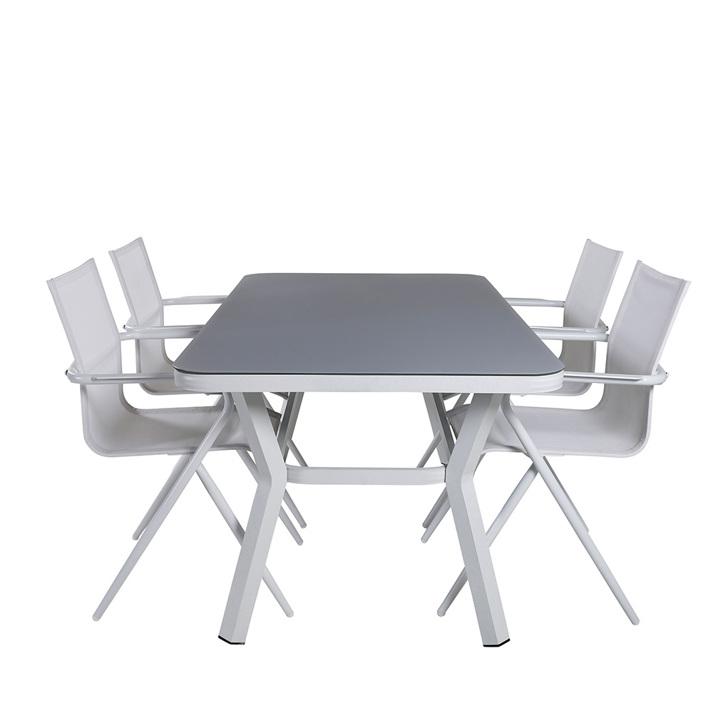 Matgrupp Venture Home Vyn Vit med 4 Anve Matstolar