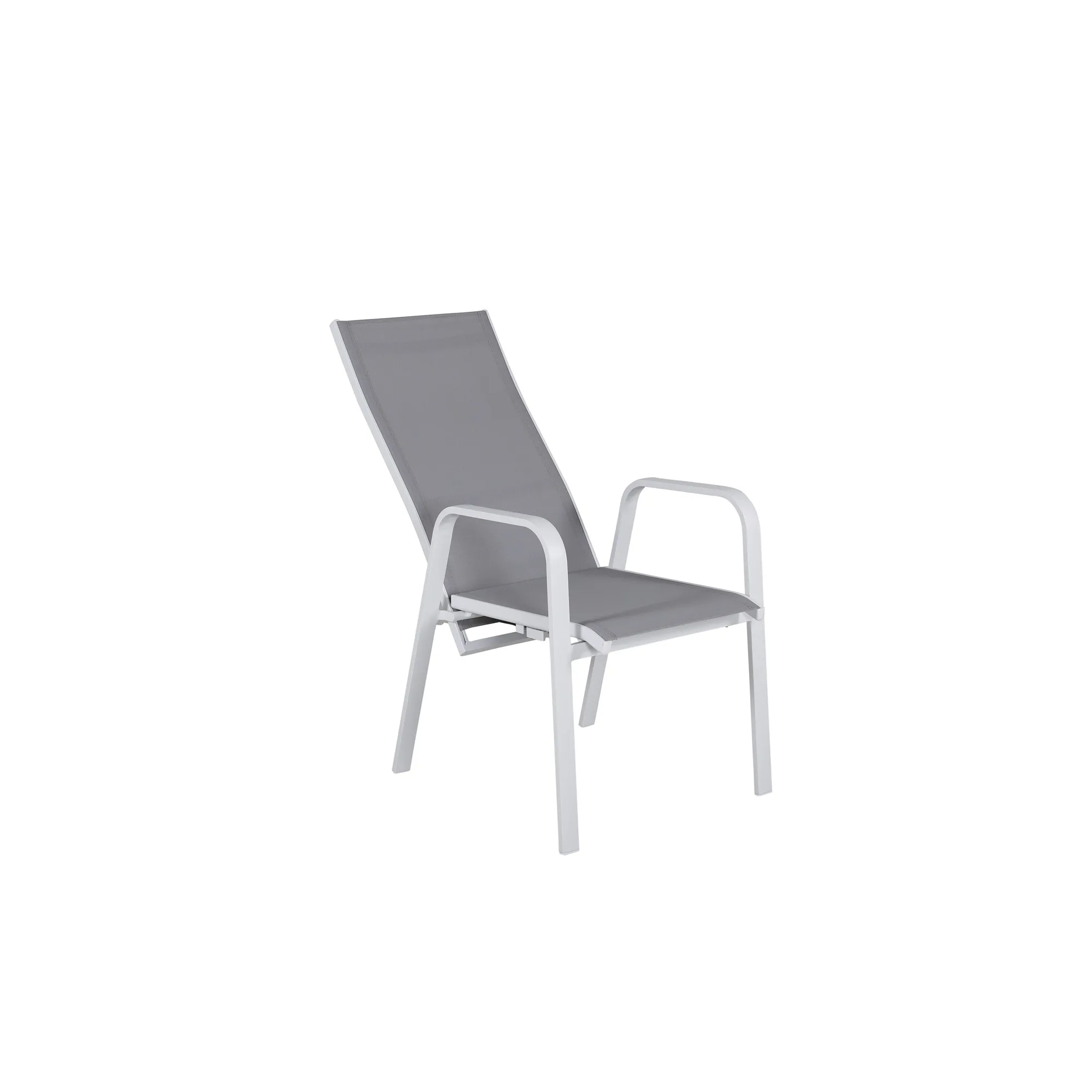 Copacabana Fällbar Karmstol (stapelbar) - Vit Aluminium / Gr Vit/Grå