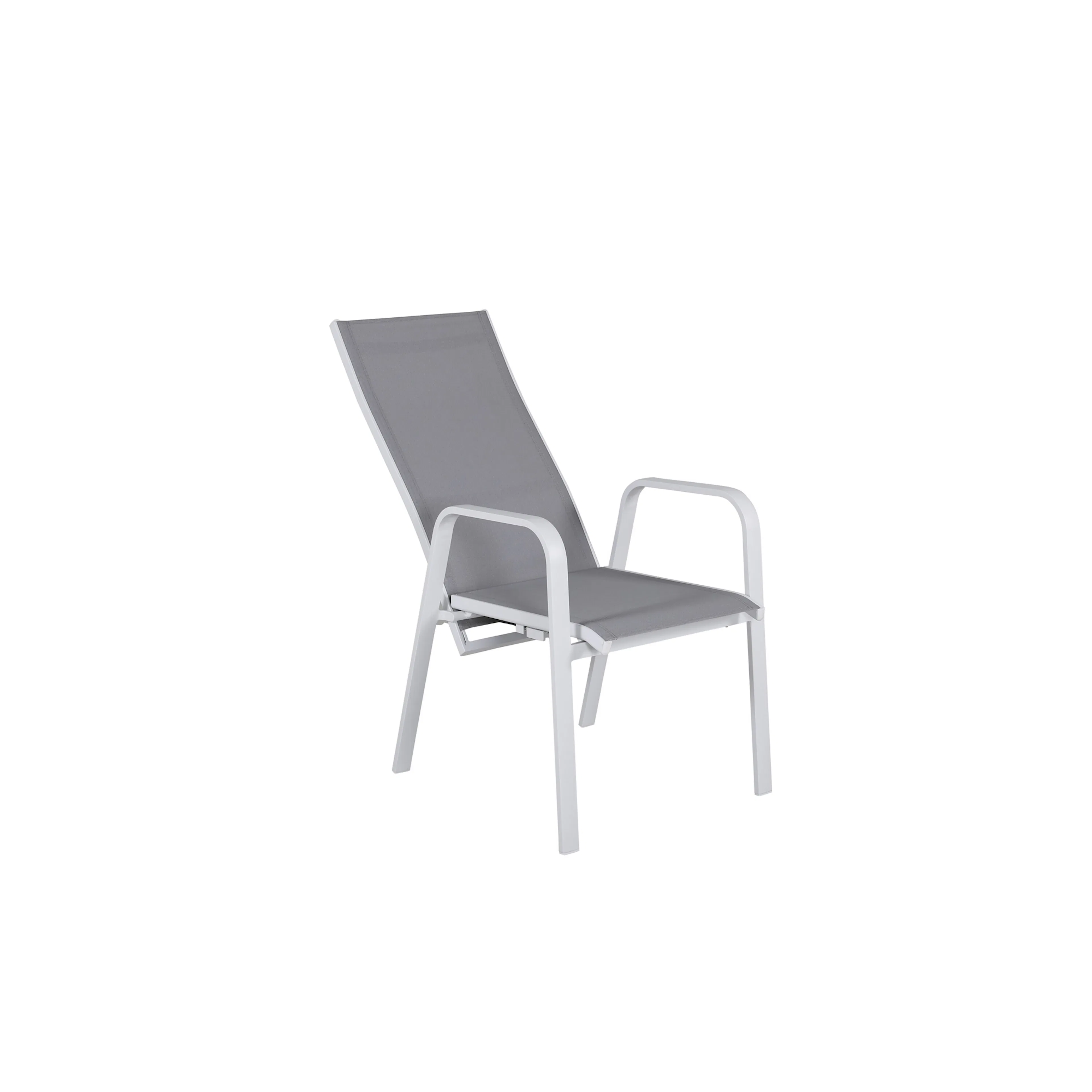 Copacabana Fällbar Karmstol (stapelbar) - Vit Aluminium / Gr Vit/Grå