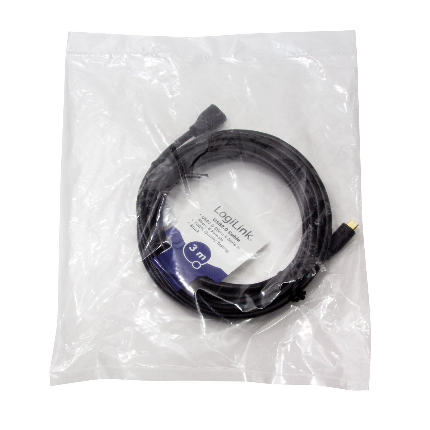 Förlängningskabel LogiLink MicroUSB 3 m