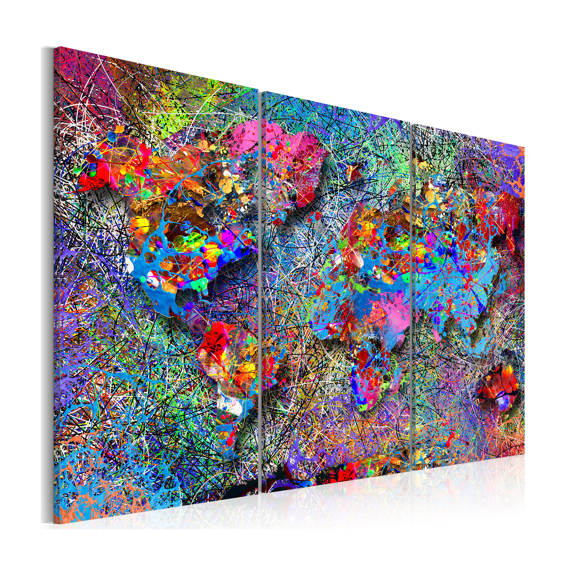 Tavla Arkiio World Map Colourful Whirl