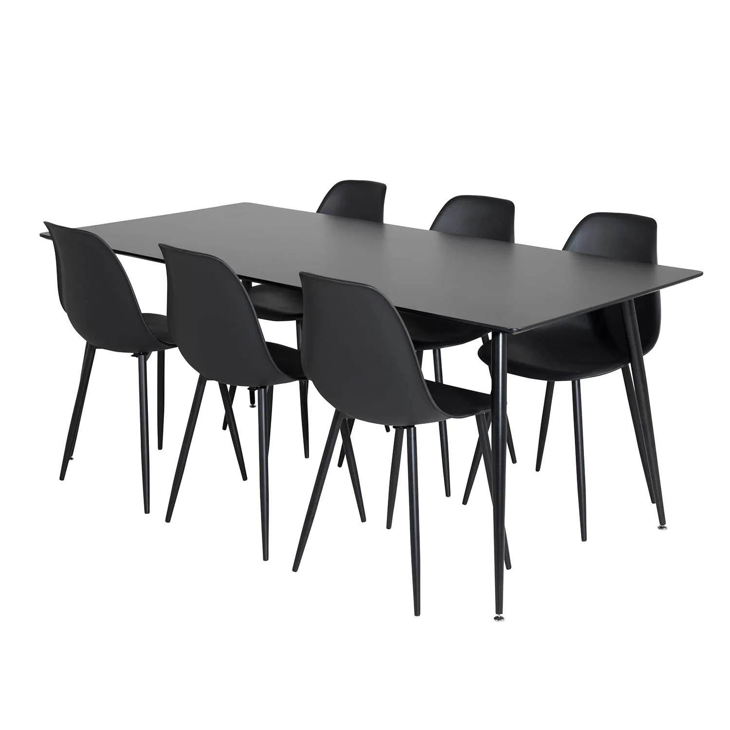 Silar Table - 180 cm-Black Melamine+Polar Chair-Black _6 Svart