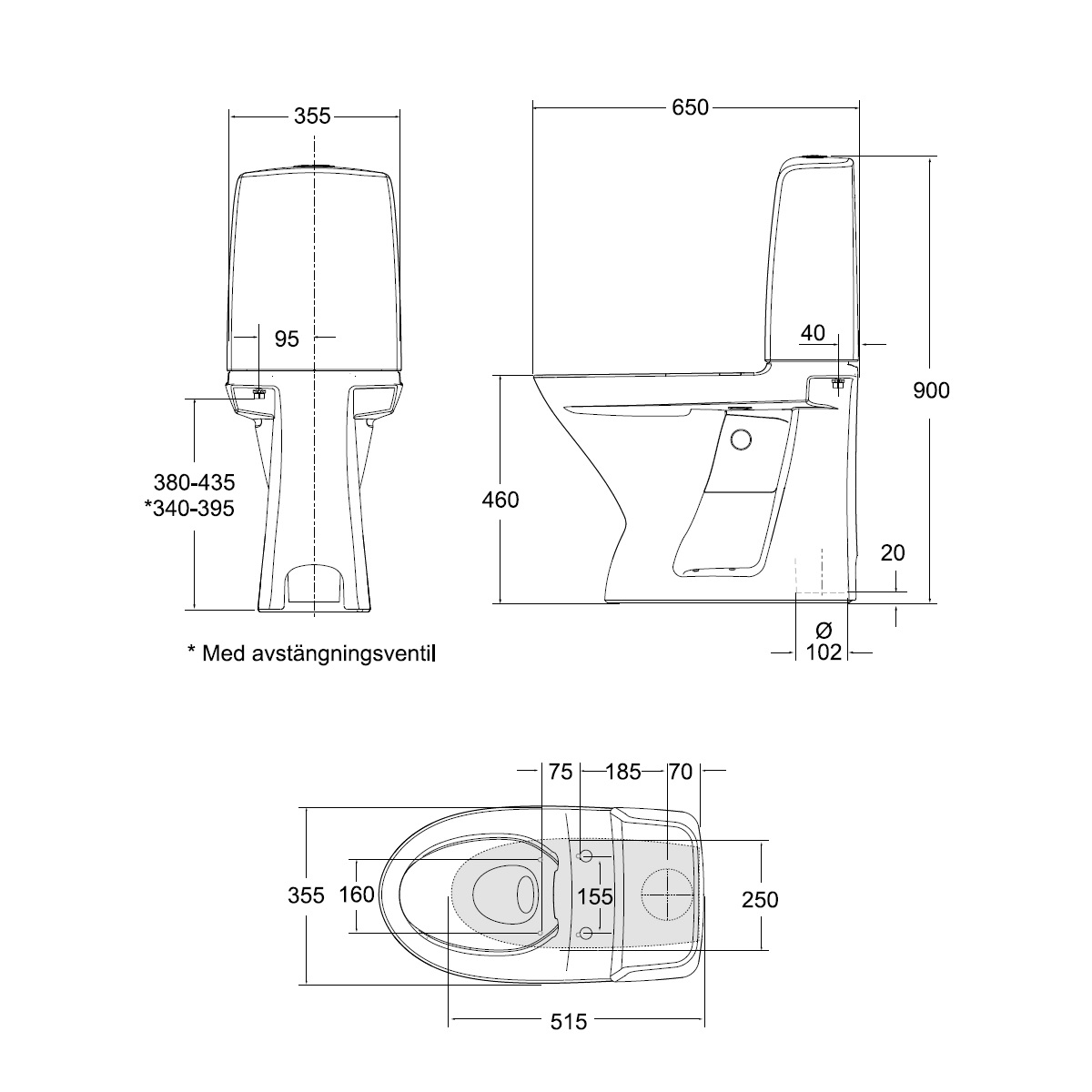 Toalettstol Ifö Spira 6261 Rimfree Hög Modell