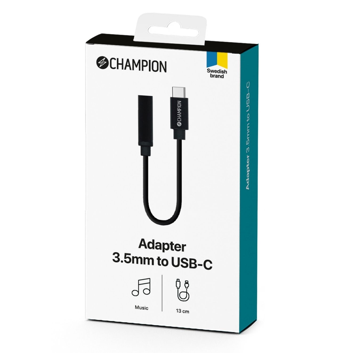 Adapter Champion USB-C till 3,5mm DAC Svart