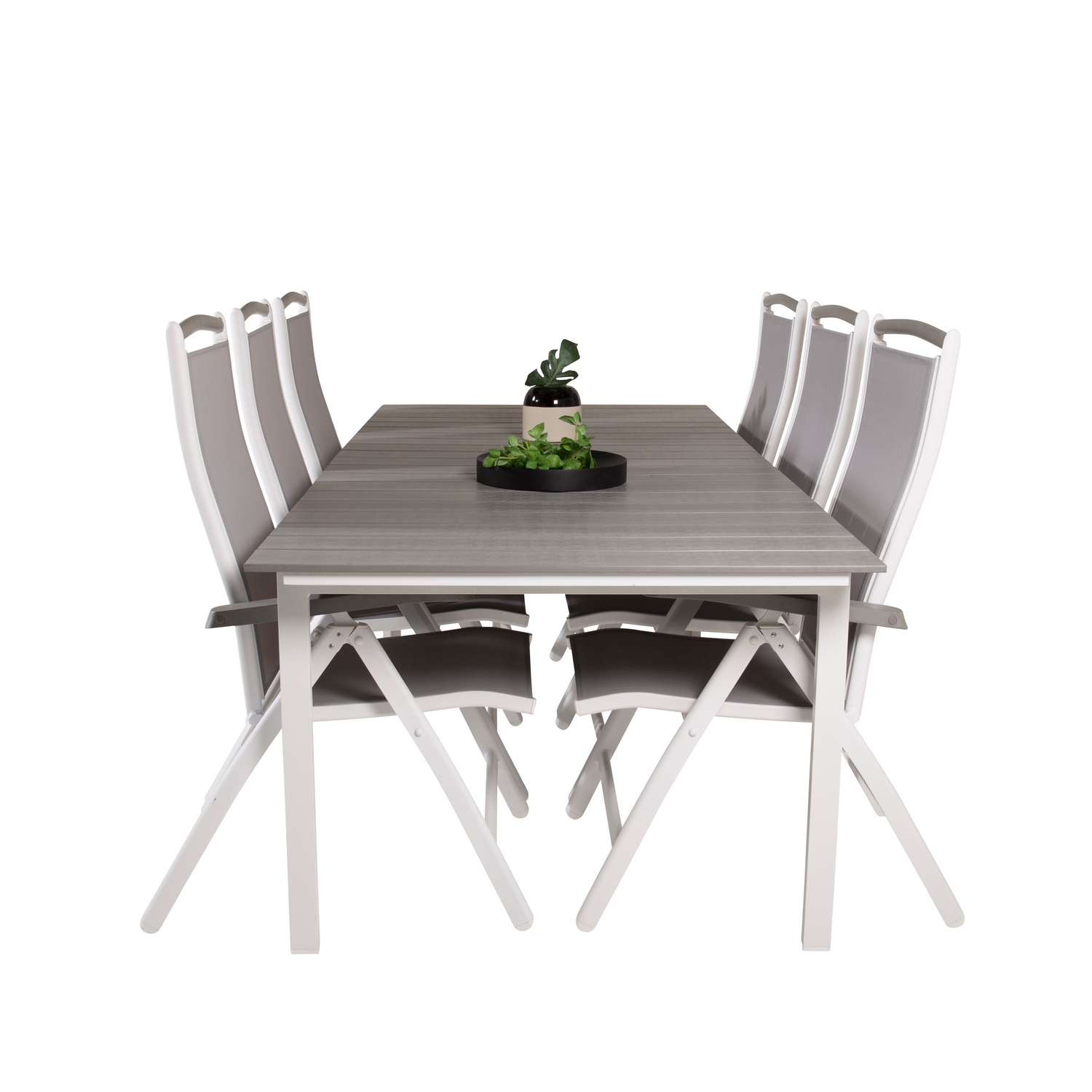 Levels Dining Table 224/324*100 - White Alu / Grey Aintwood Grå