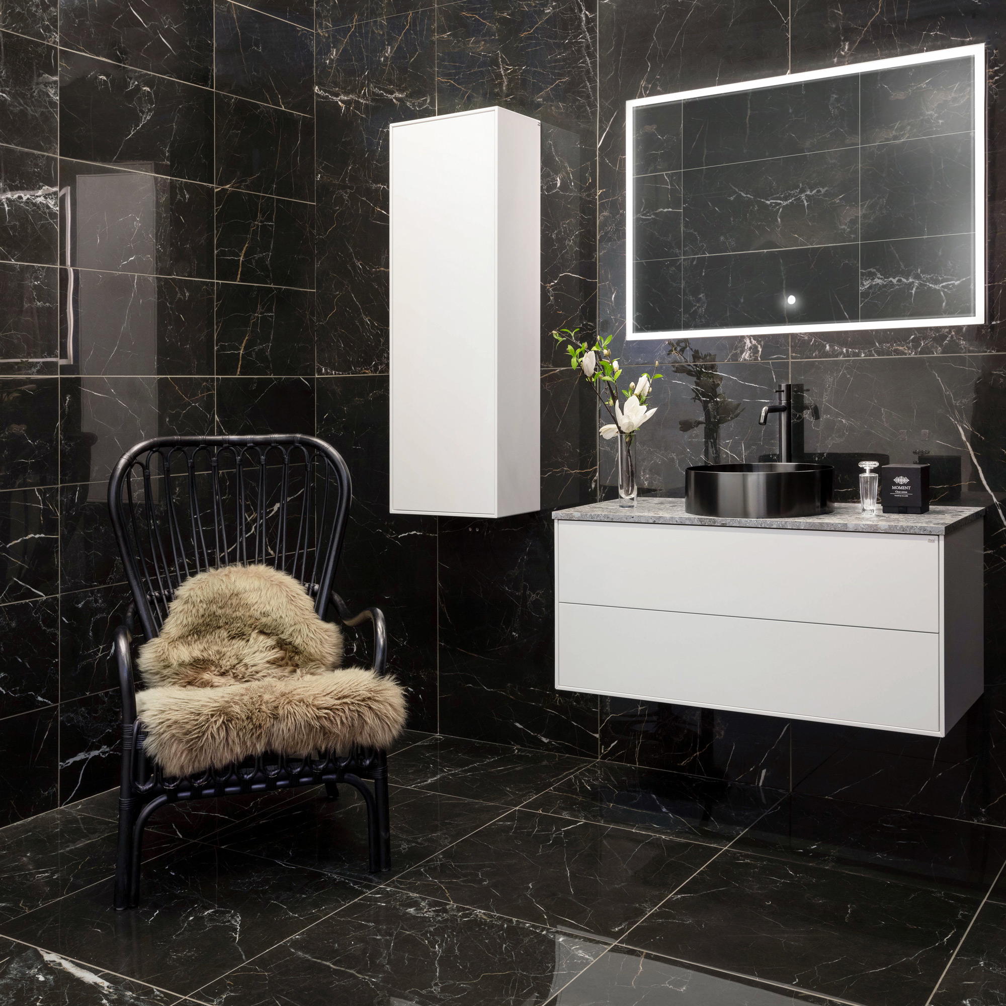 Klinker Ceramiche Keope Elements Lux Port Laurent Svart 60x60 cm