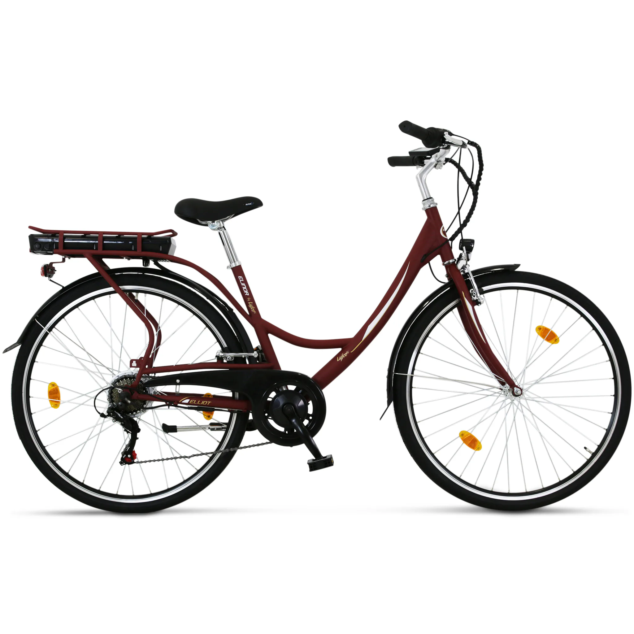 Elcykel Lyfco Dam 28" med Cykeldator Mattröd