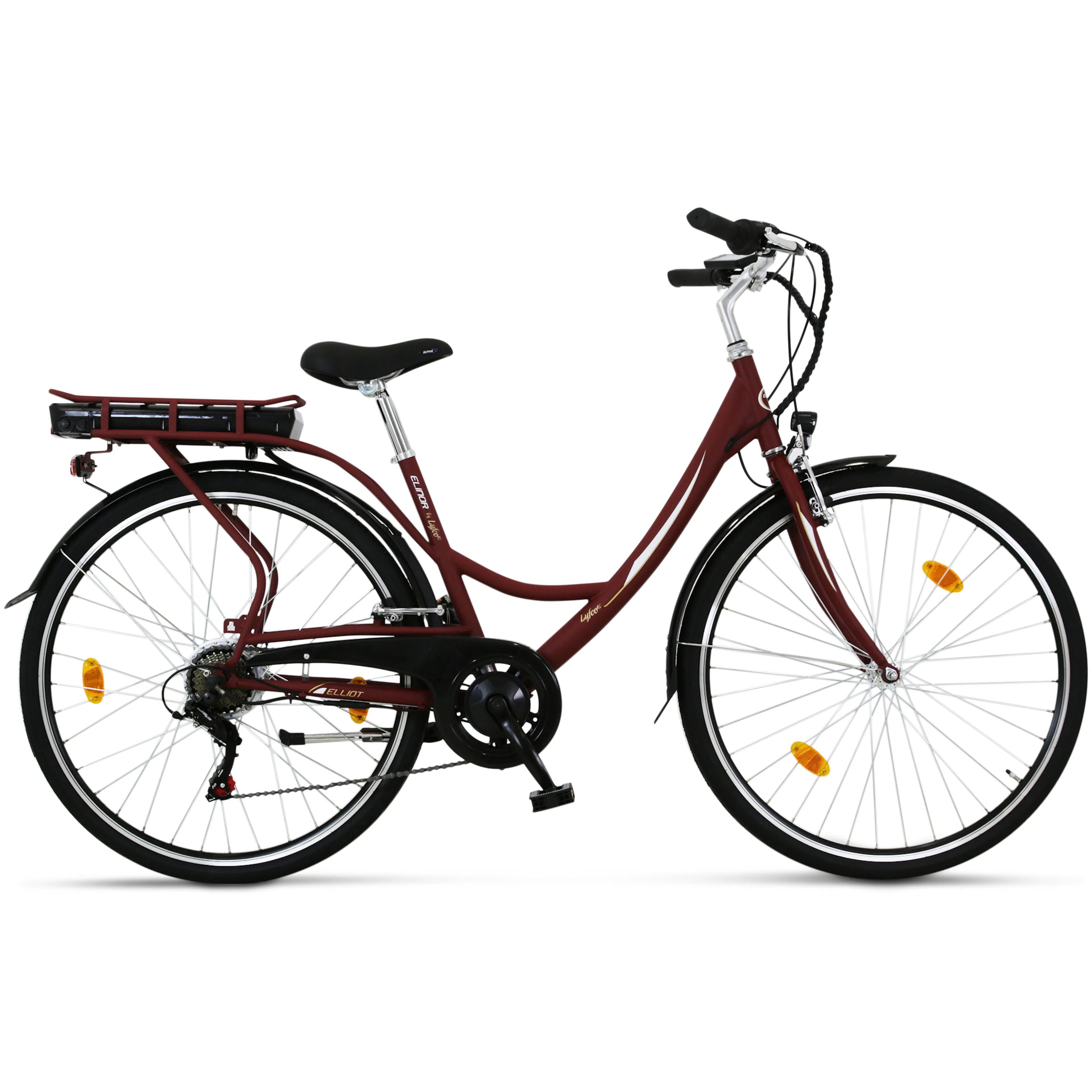Elcykel Lyfco Dam 28" med Cykeldator Mattröd