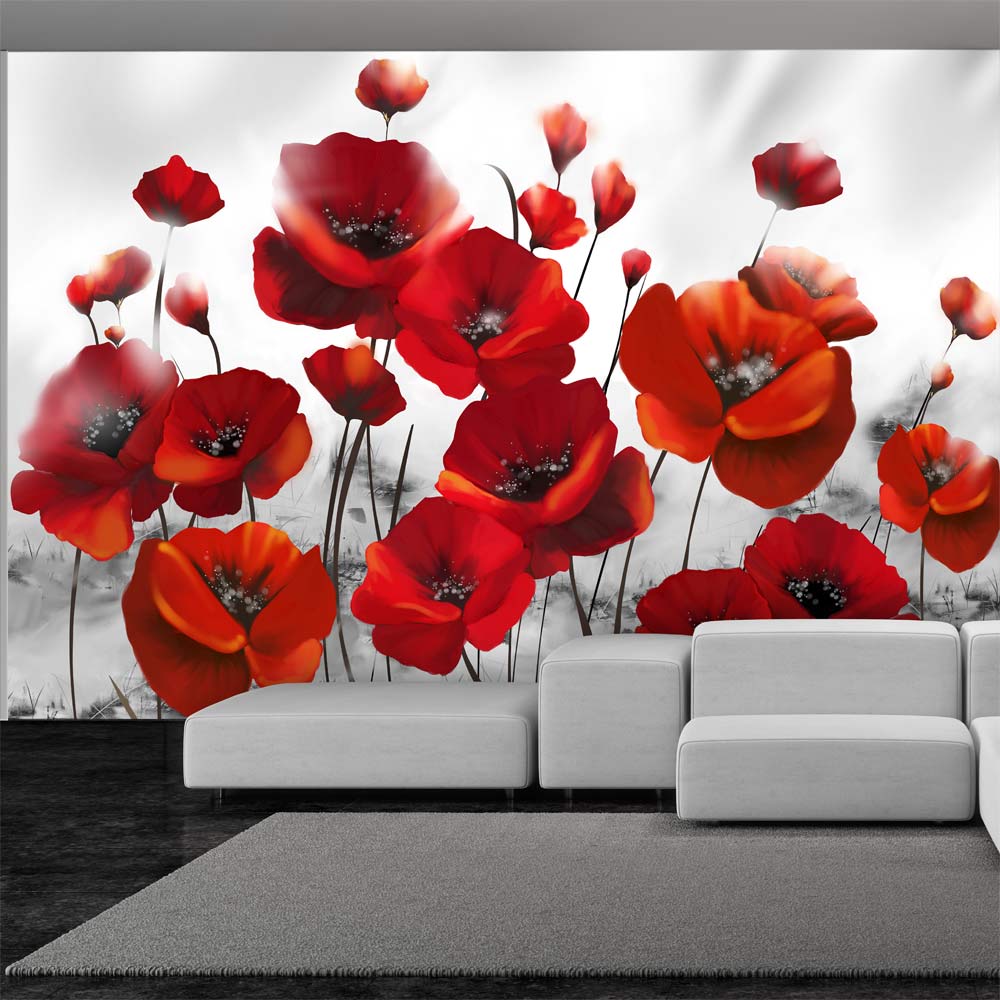 Fototapet Arkiio Självhäftande Poppies In The Moonlight