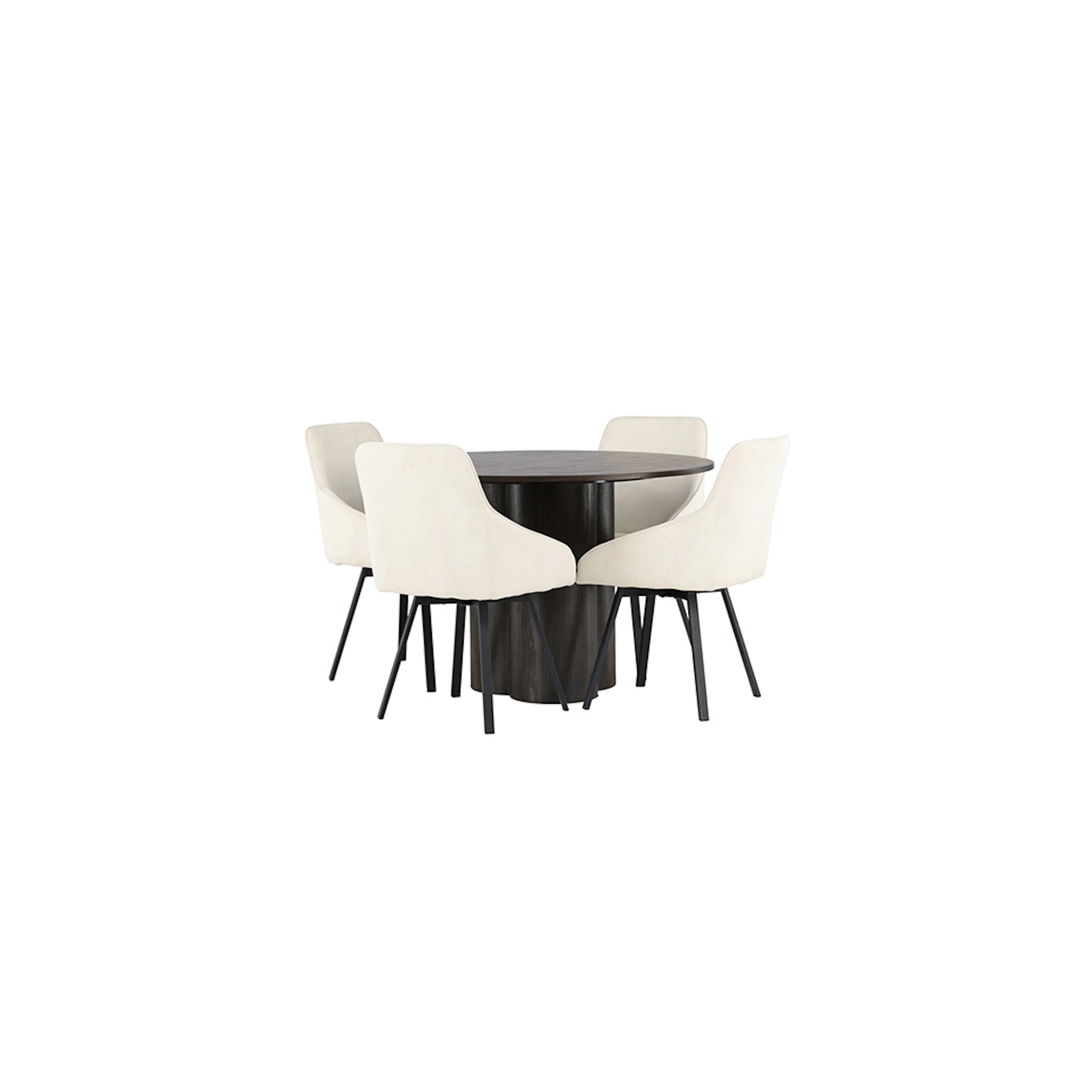 Matgrupp Venture Home Olivia Ø110 cm med 4 st Rosie stolar