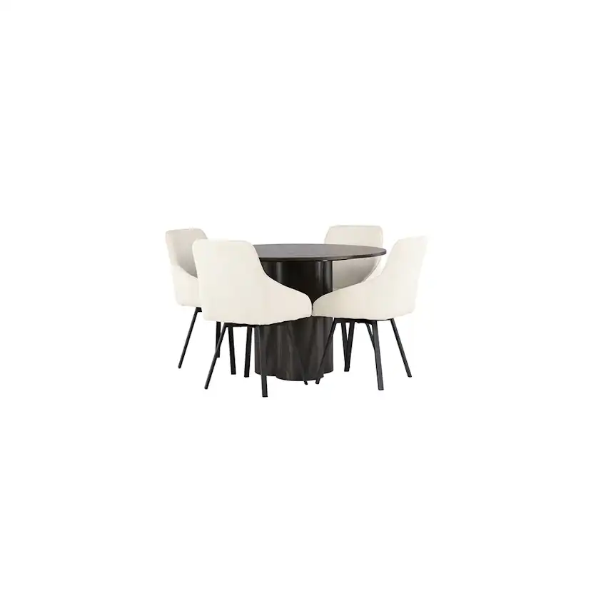 Matgrupp Venture Home Olivia Ø110 cm med 4 st Rosie stolar