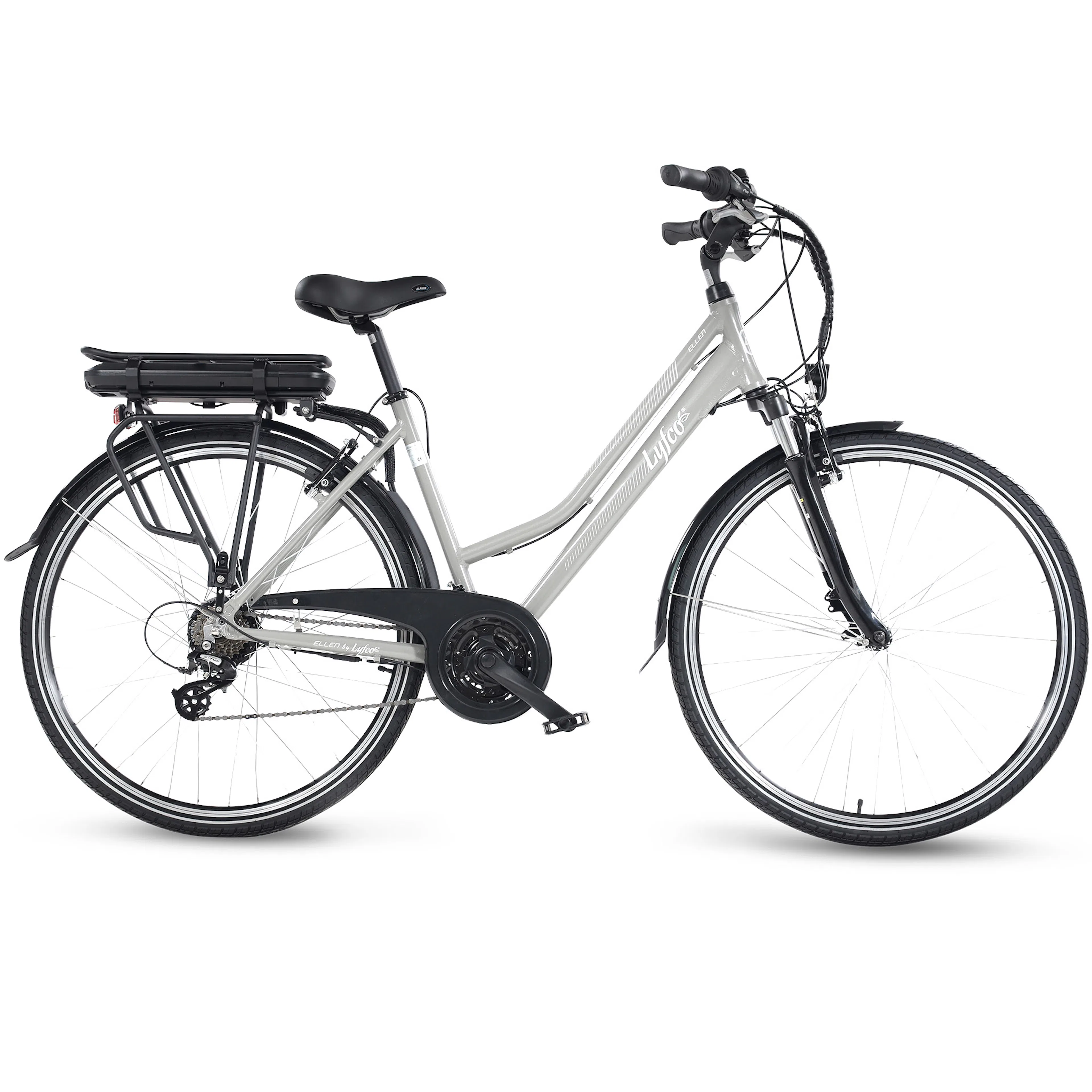 Elcykel Lyfco Dam 28" - Ellen 10,4 Ah Silver