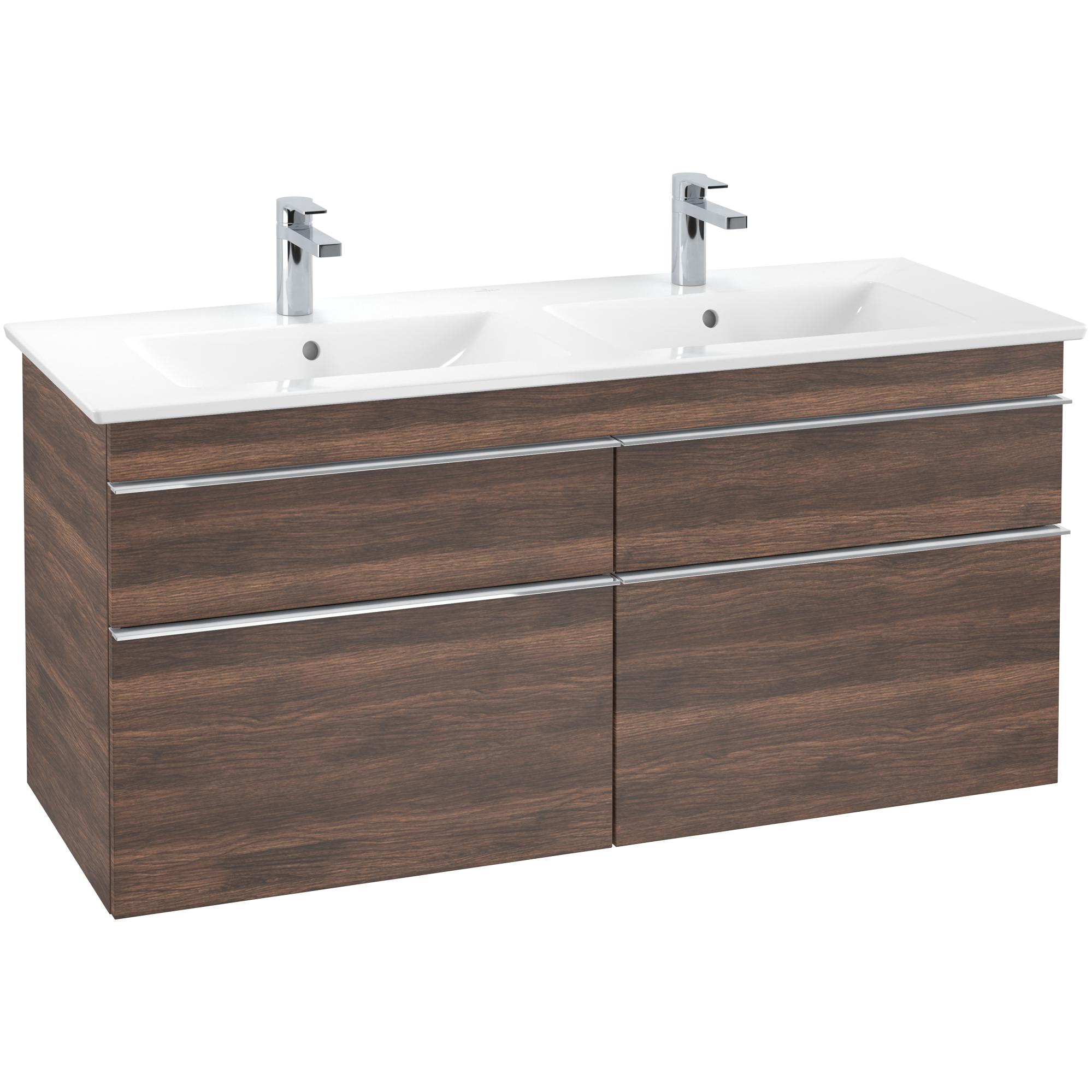 Tvättställsskåp Villeroy & Boch Venticello 125 cm med  4 Lådor för Dubbla Tvättställ