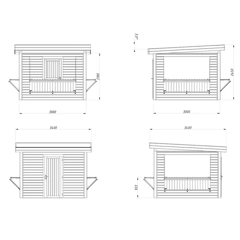 Kiosk Palmako Lenna 8,3 m2 Set 306