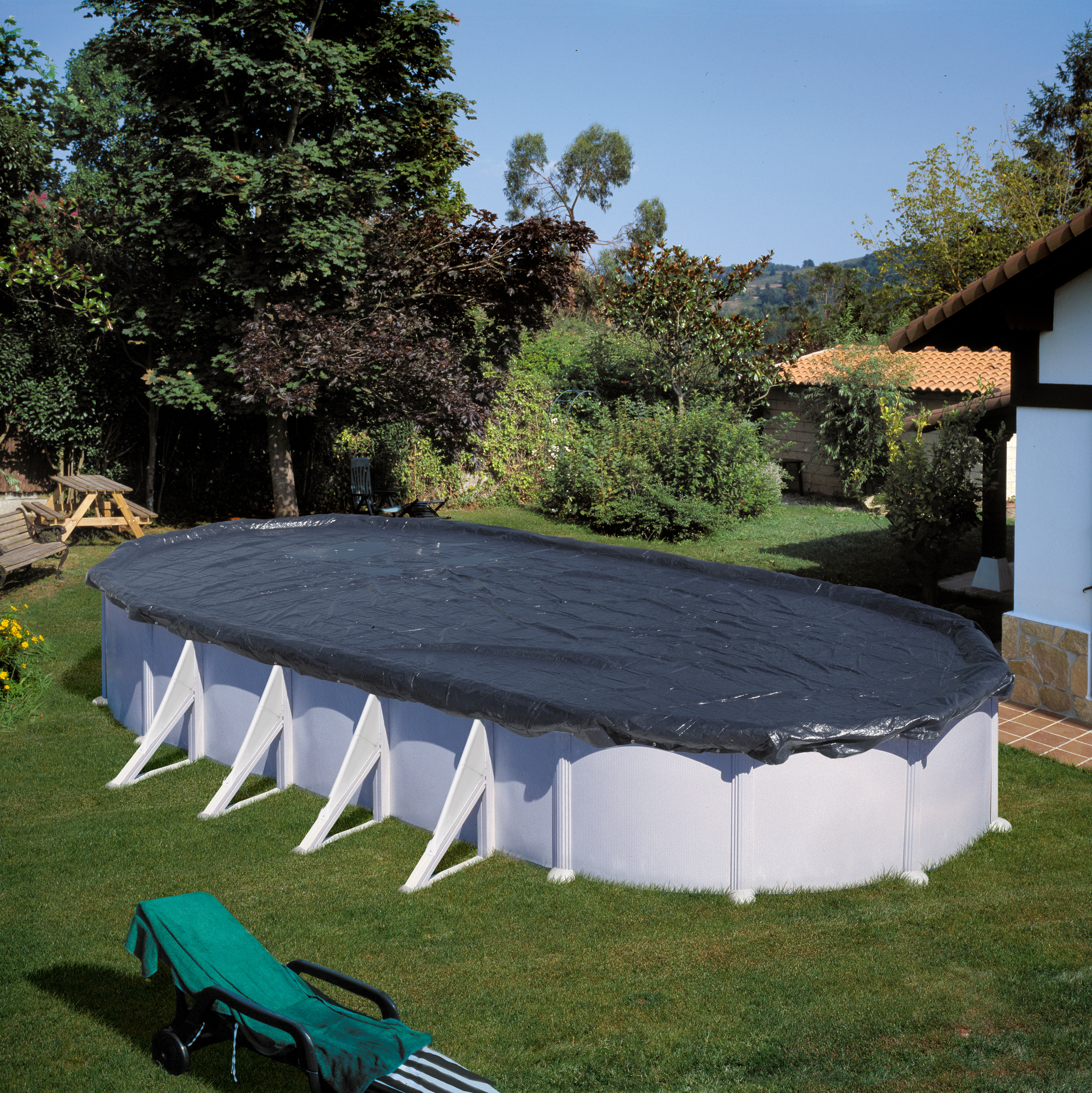Poolöverdrag Gre Vinter För Oval Pool 610x375 cm