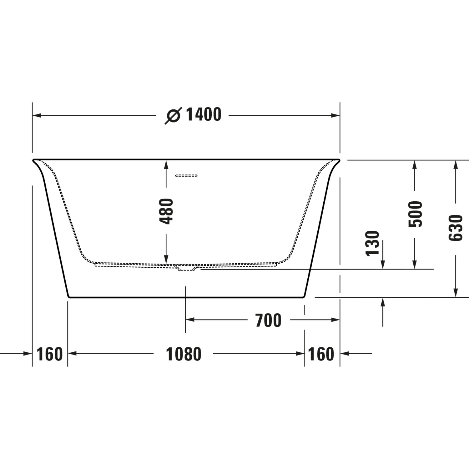 Badkar Duravit White Tulip Vit 1400x1400 mm