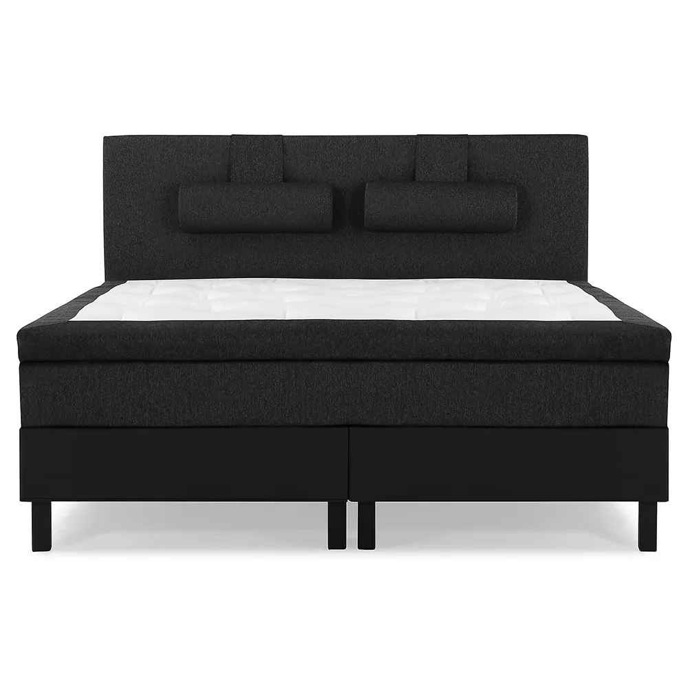 Lucky Komplett Sängpaket 180x200 Latex Slät Svart, Lucky Stor Nackkudde, Fast Latex