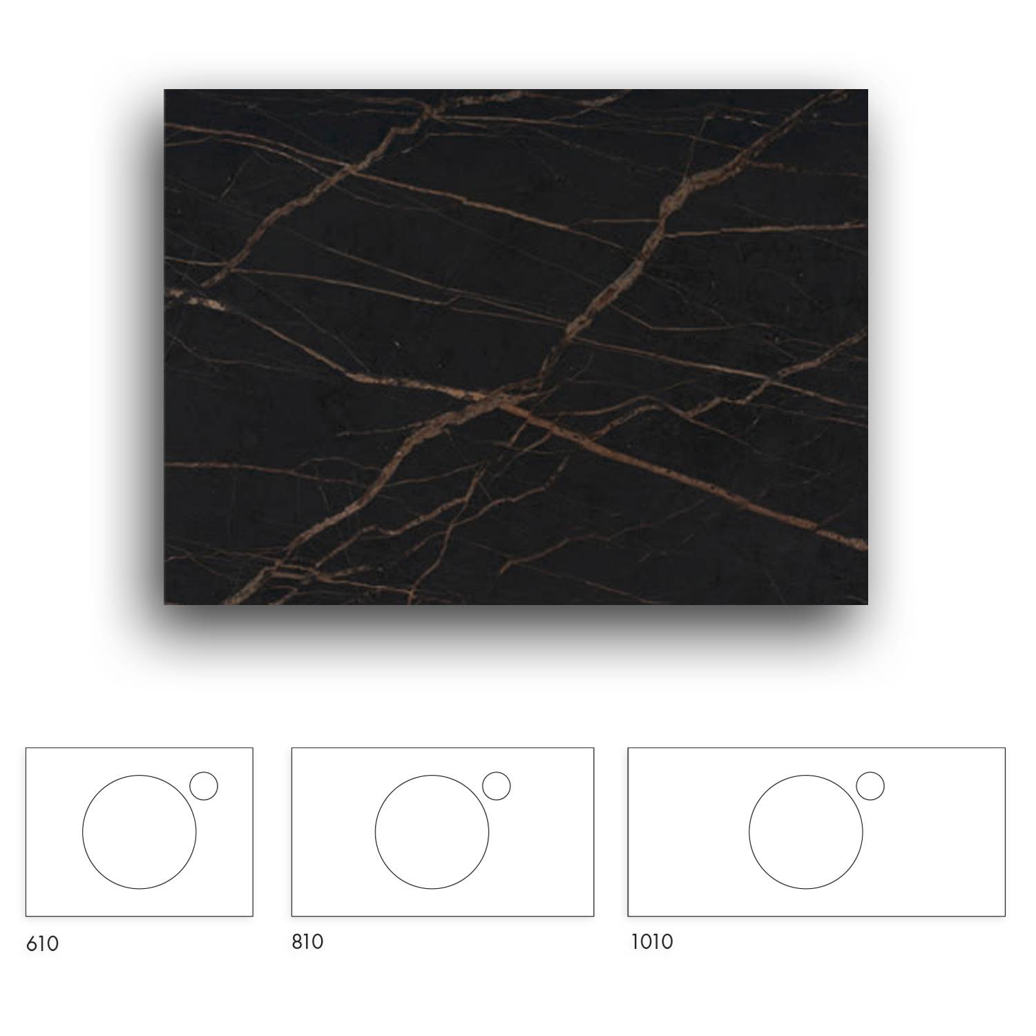 Bänkskiva Macro Design Crown+ Dekton  1010 till Tvättställsskåp Crown