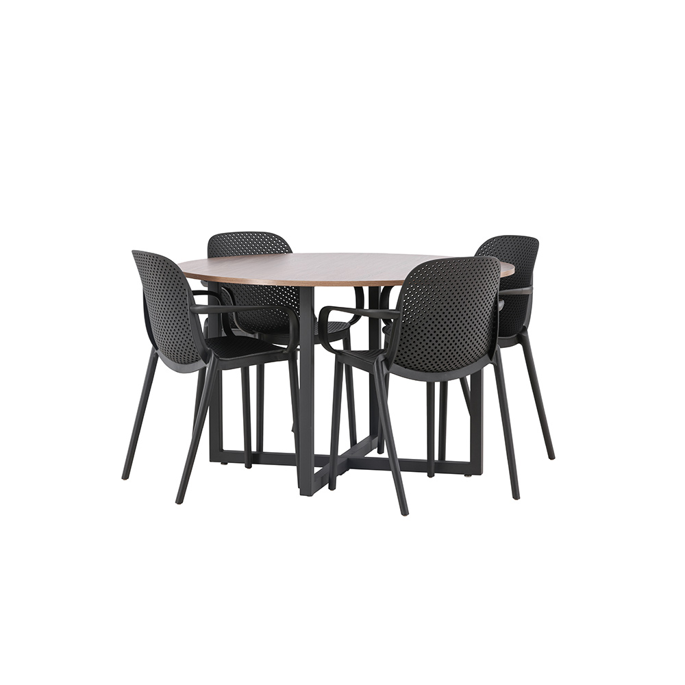 Matgrupp Venture Home Durango Ø 120 cm med 4 Baltimore Stolar