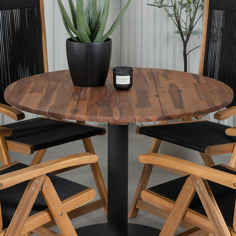 Matgrupp Venture Home Canne med 4 Jimbo Vikbara Matstolar