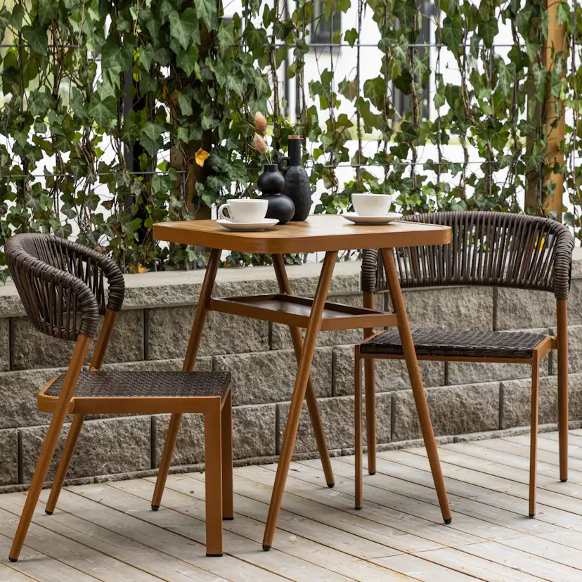 Caféset Venture Home Amadora Trädgårdsgrupp i Brun Aluminium