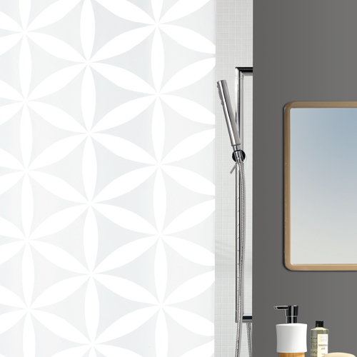 Duschdraperi Spirella Rania white 180x200