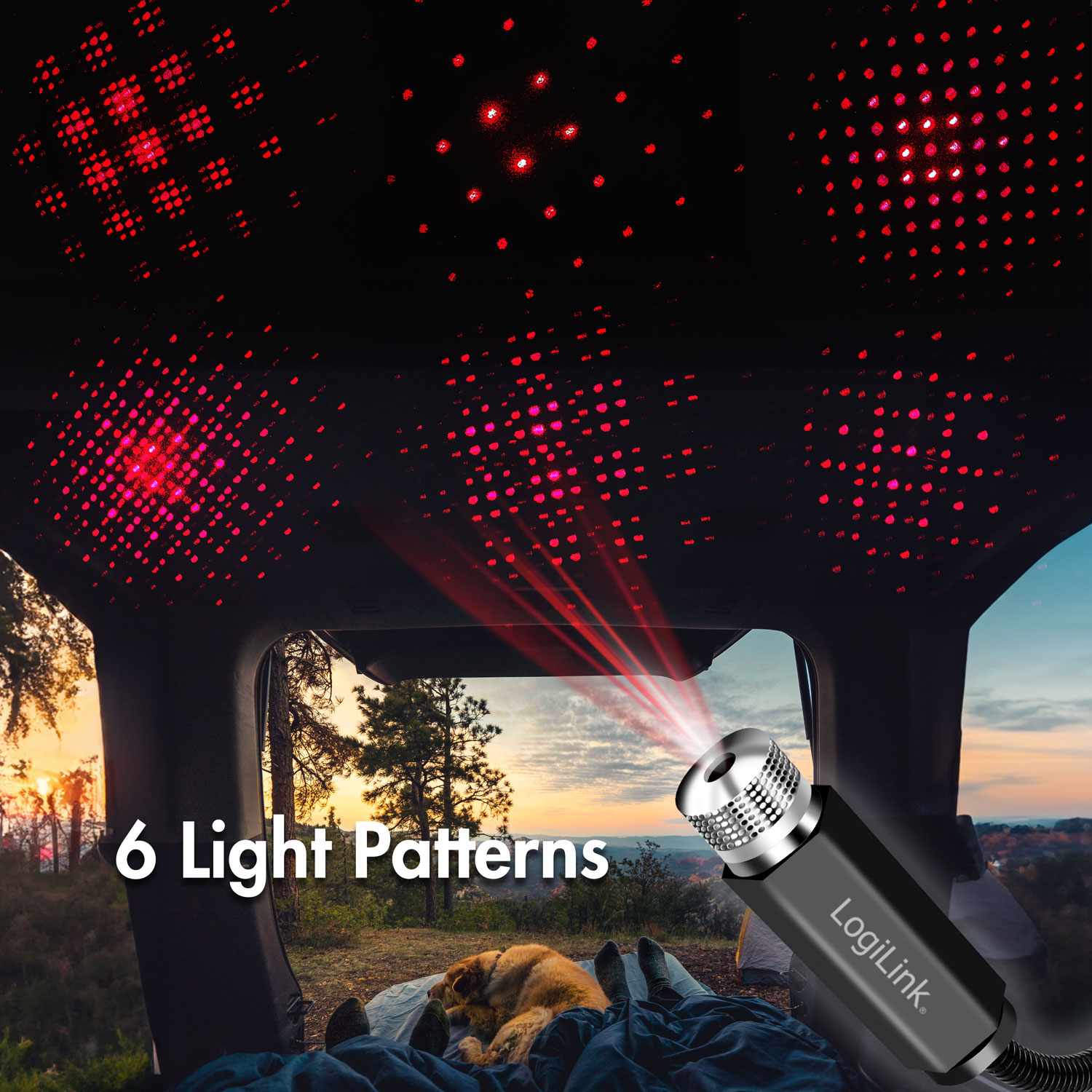 LED Starlight LogiLink 6 st Ljusmönster USB-A
