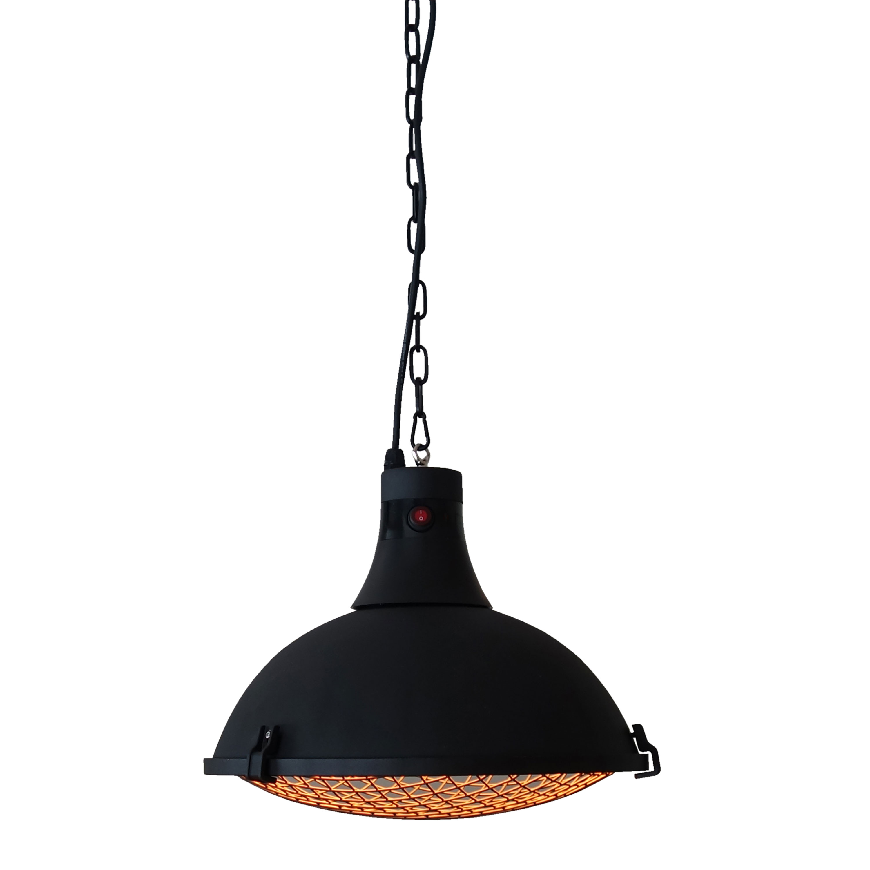 Infravärmare Termo Siena Terrassvärmare 2100 W, Svart, Hängande Design för Balkong & Uteplats