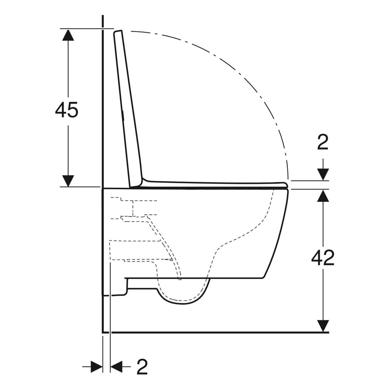 Vägghängd Toalettstol Geberit iCon Rimfree