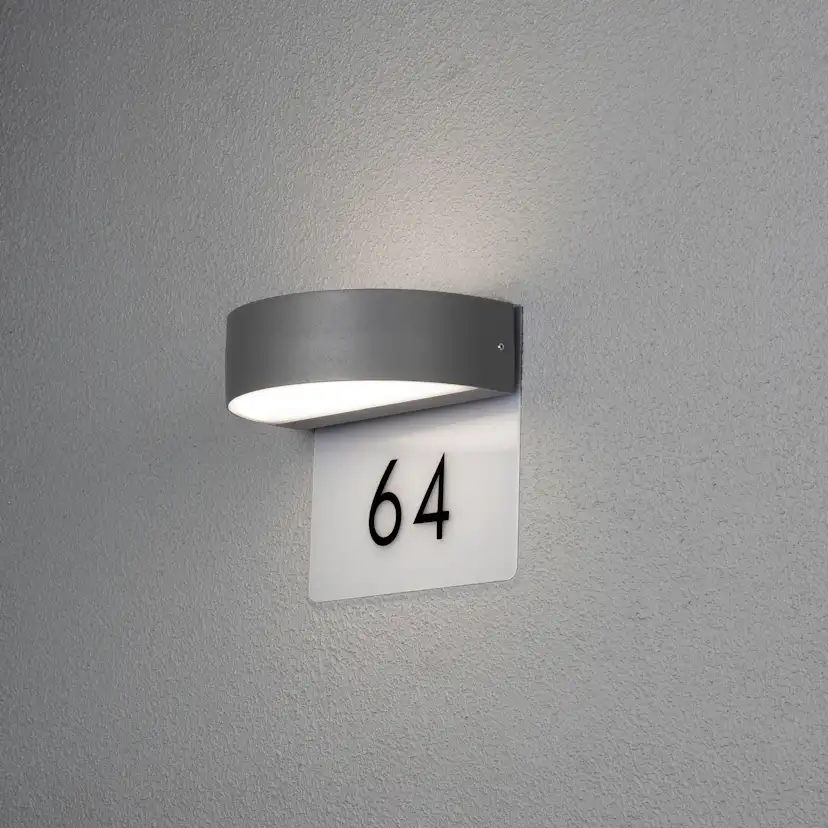 Vägglykta Gnosjö Konstsmide Monza LED 2X4 5W med Husnummer
