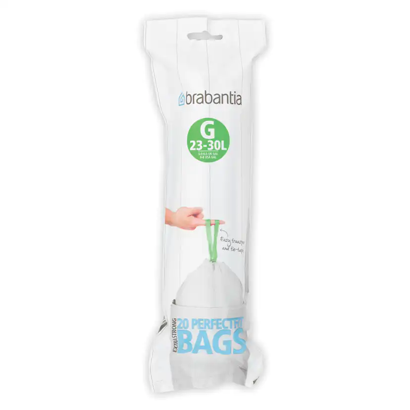 Avfallspåsar Brabantia 23-30L Vit Plastpåse med Knytband
