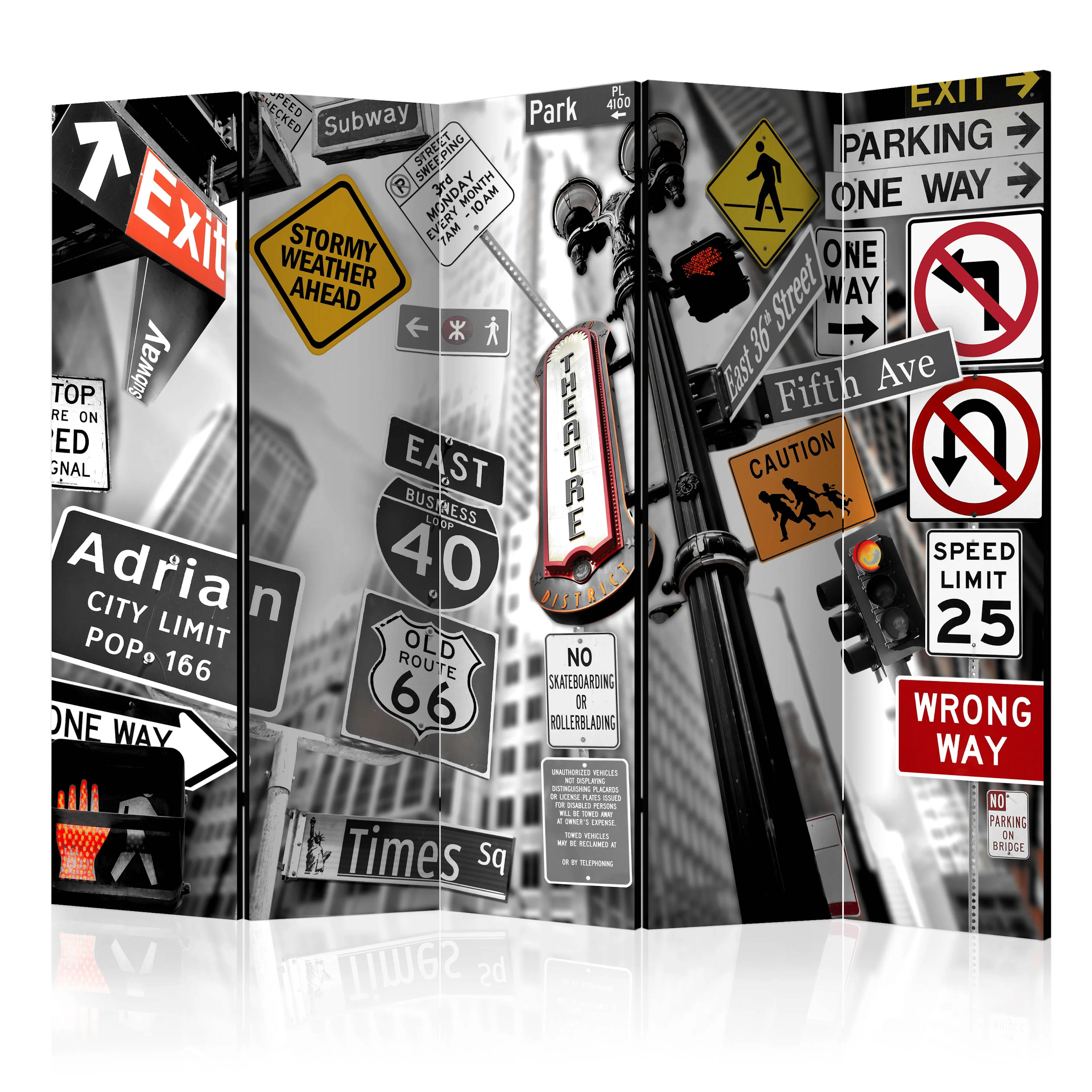 Rumsavdelare Arkiio New York Signs II 225x172 cm