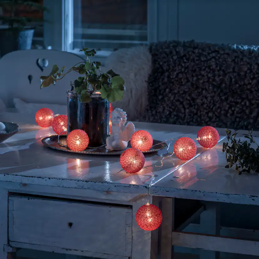 Slinga 10 garnbollar LED Röd