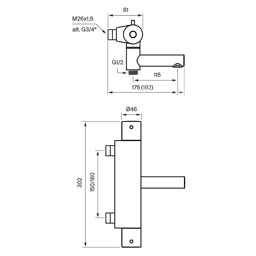 Dusch- och Badkarsblandare Tapwell Evo EVM 022-160
