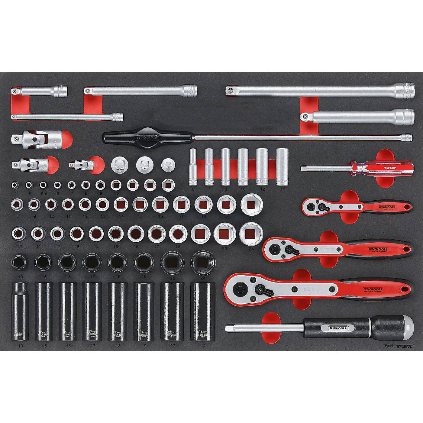 Hylsnyckelsats 77 delar Teng Tools TTESK77
