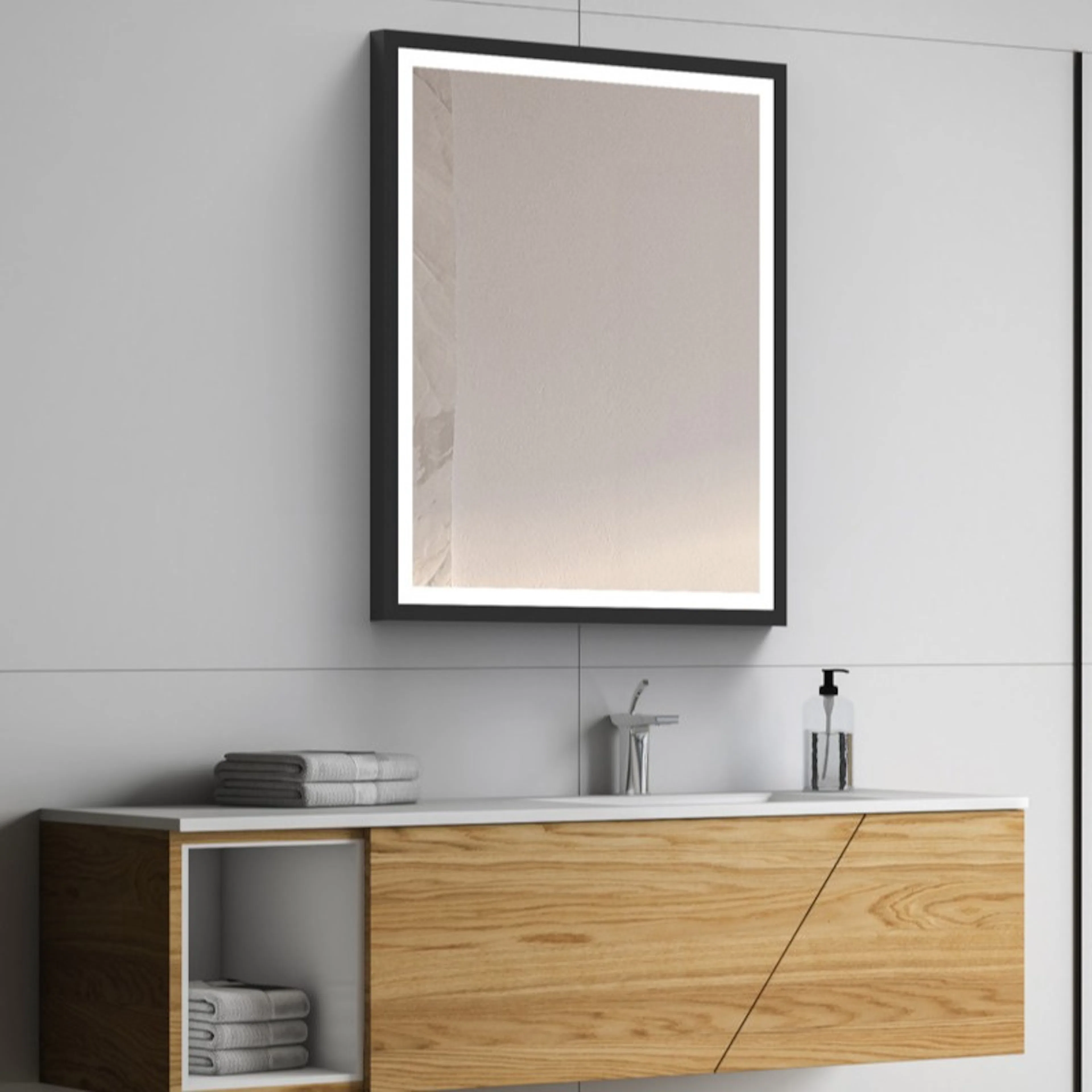 Frame 80x80 svart - 3000K Svart, 80x80 cm, 3000K
