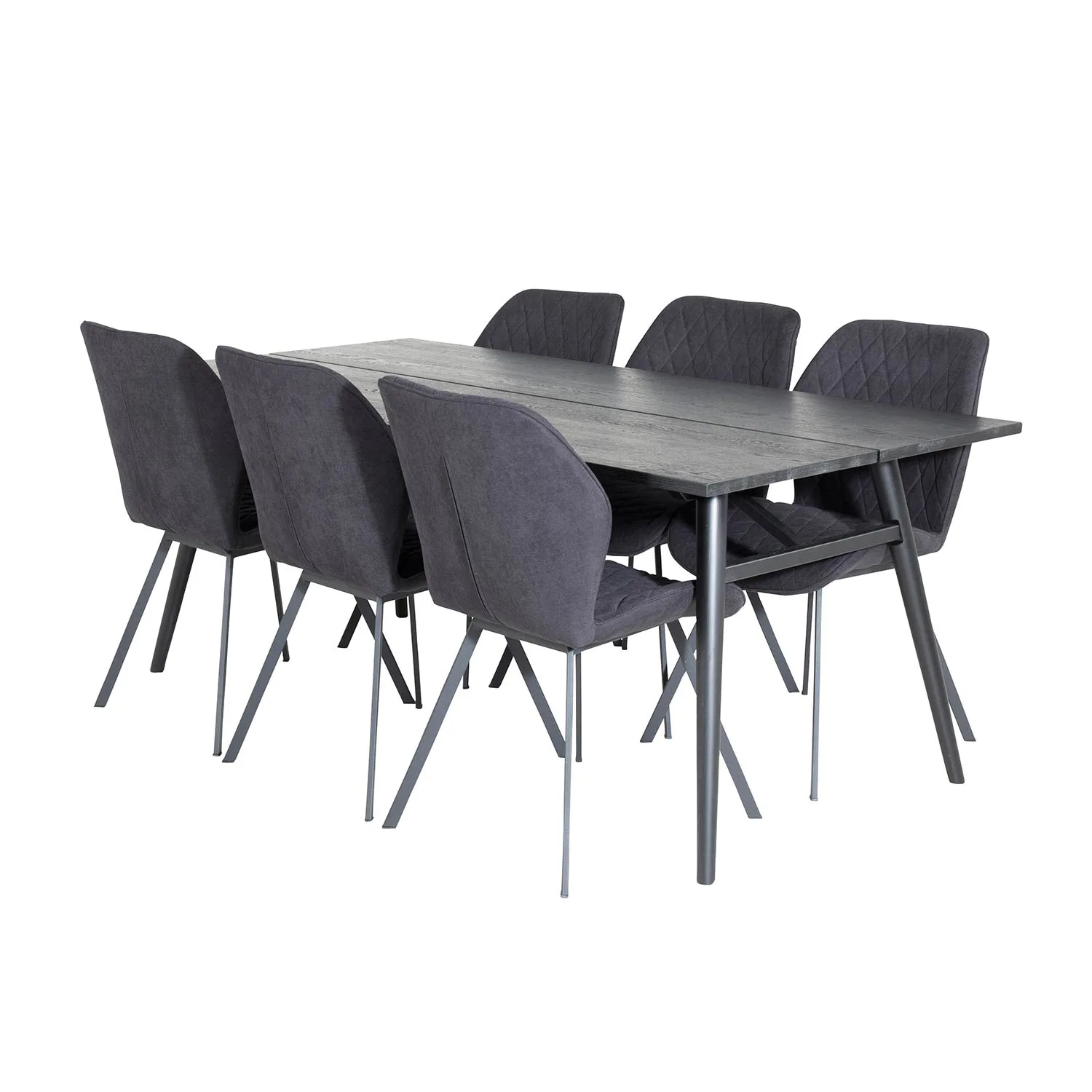 Sleek Extentiontable Black Brushed-Gemma Chair-Black _6 Svart