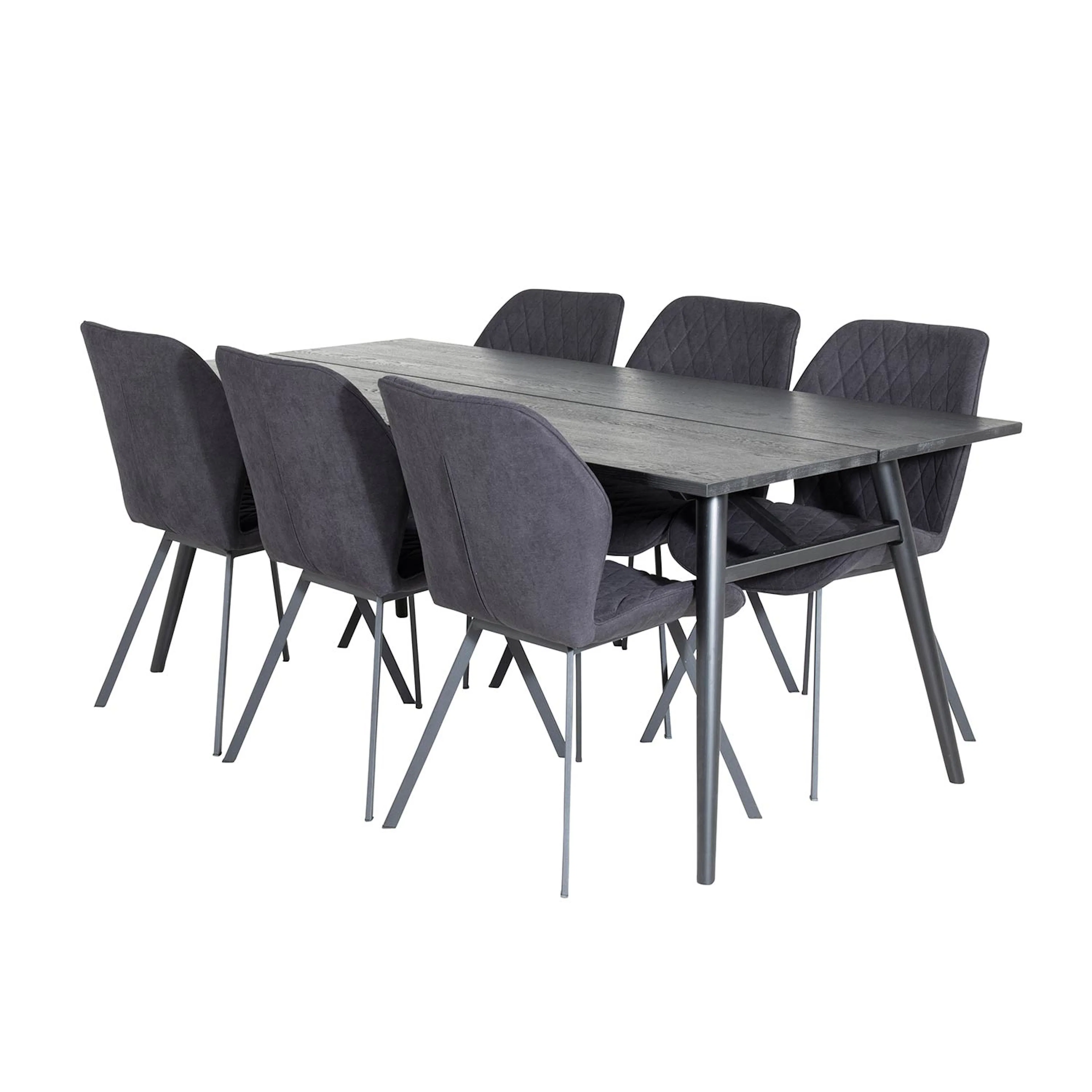 Sleek Extentiontable Black Brushed-Gemma Chair-Black _6 Svart