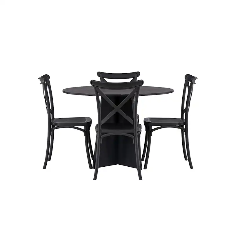 Matgrupp Venture Home Bootcut Ø110 cm med 4 Crosett Stolar