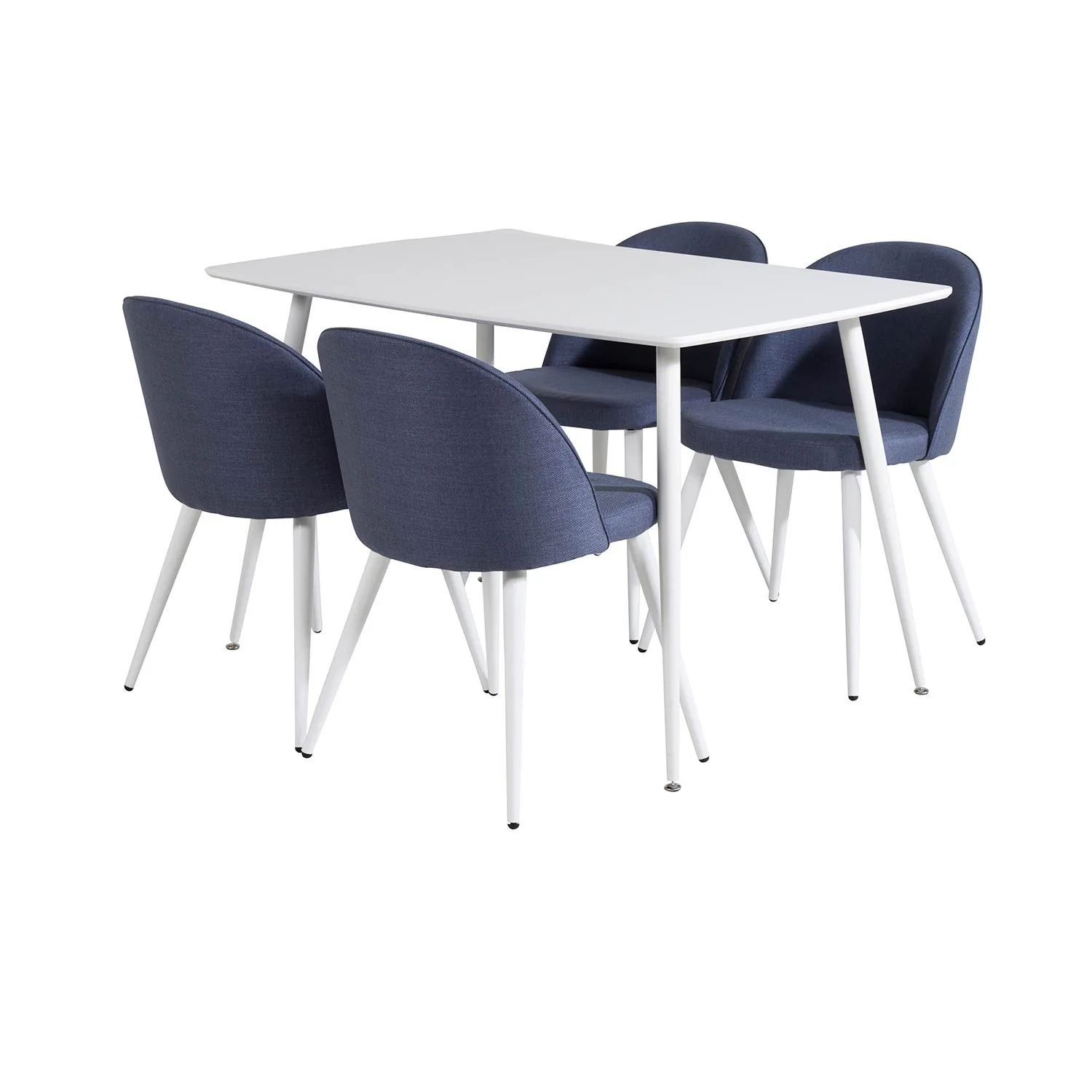 Polar table 120 cm - White White+Velvet Chiar -Blue Fabric_4 Vit/Blå