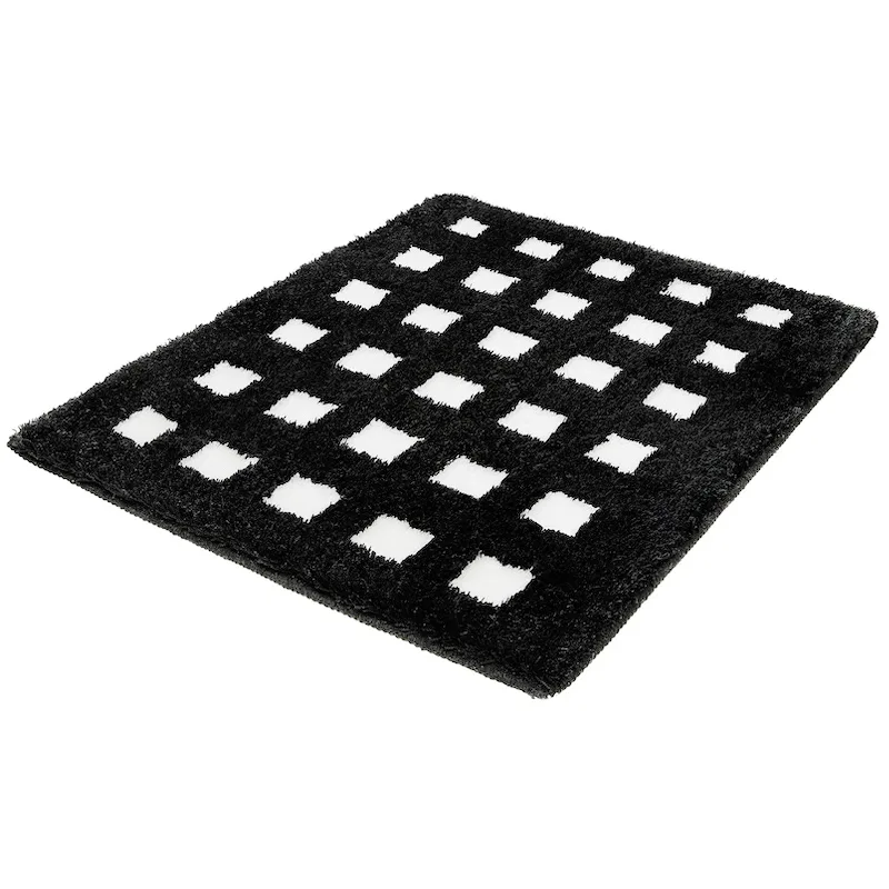 Badrumsmatta Boxes white/black 55x65 cm Svart, 550x650 mm