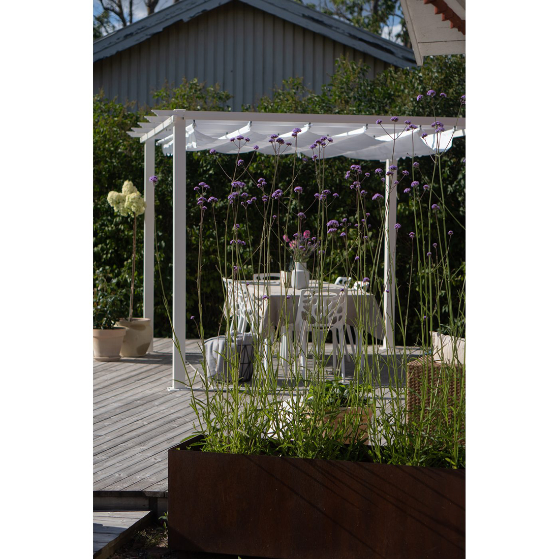 Pergola 3x3 m Vit Vit/Vit