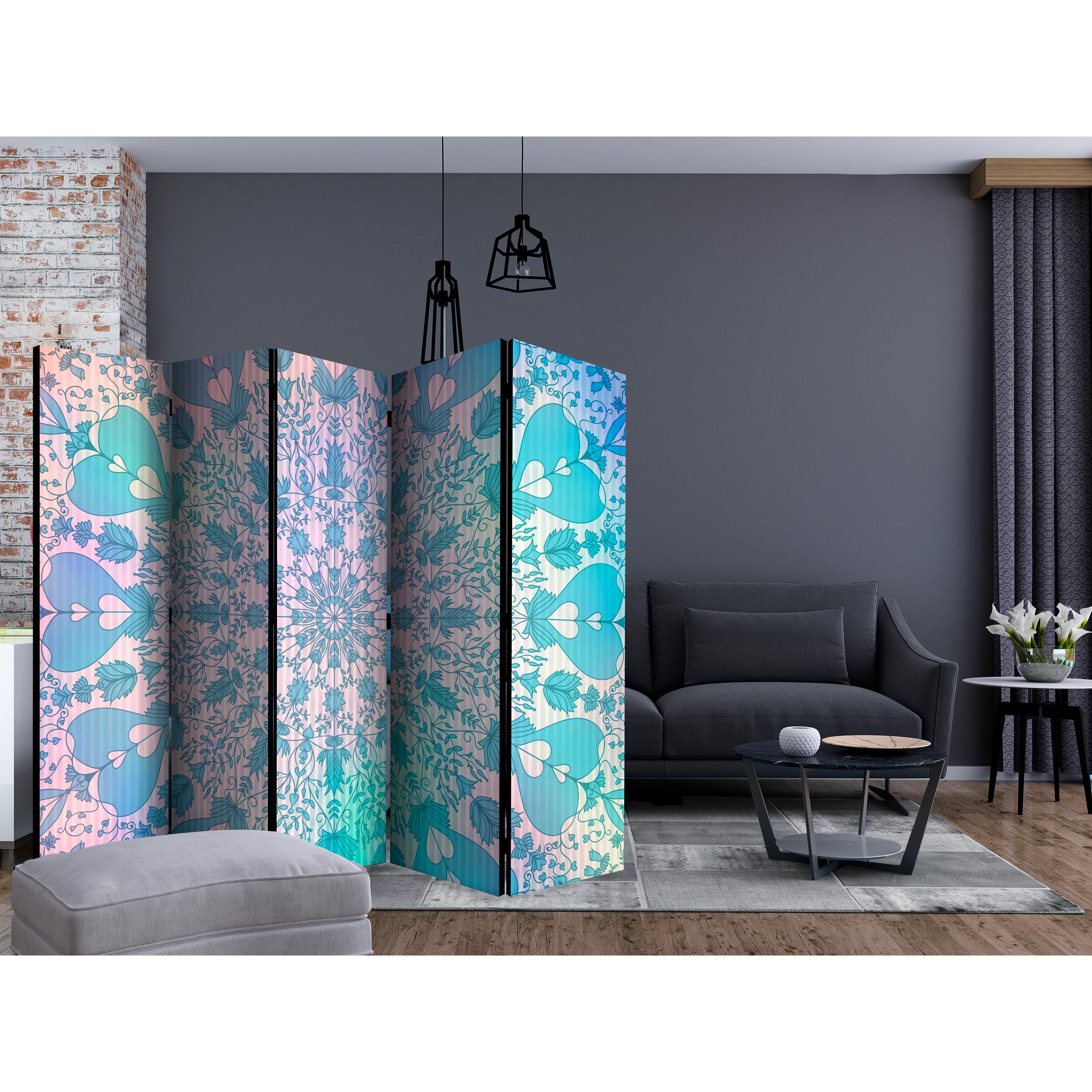 Rumsavdelare Arkiio Girly Mandala Blue II 225x172 cm
