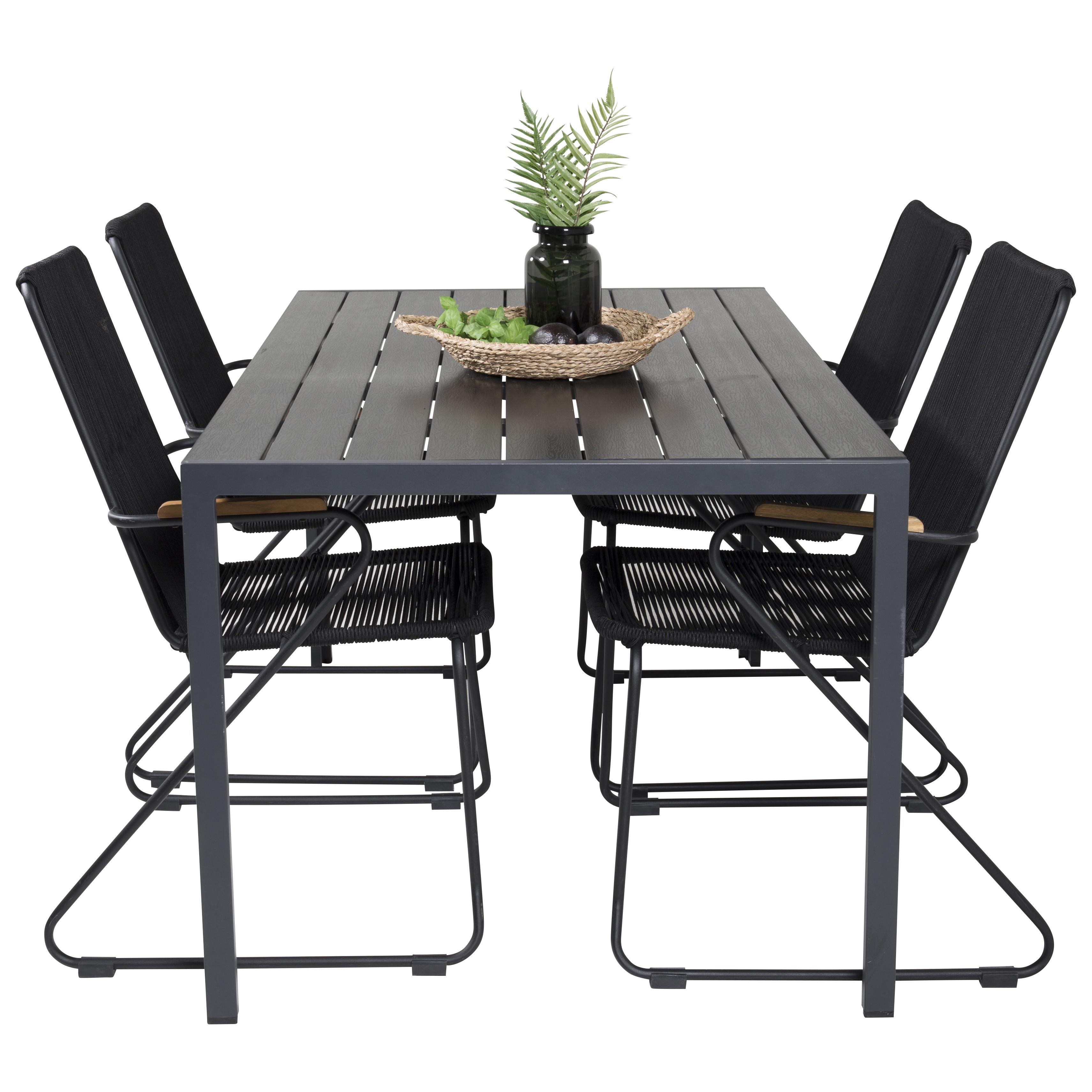 Matgrupp Venture Home Bront 150 med 4 Berfin Karmstolar